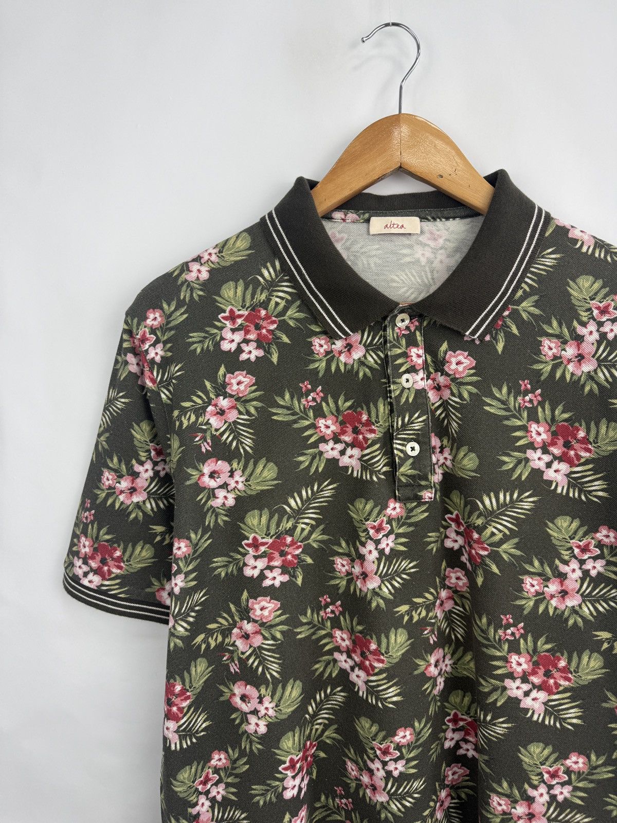 Altea 🇮🇹 Altea Floral Tropical Luxury Polo T-Shirt Rare Size US XL / EU 56 / 4 - 3 Thumbnail