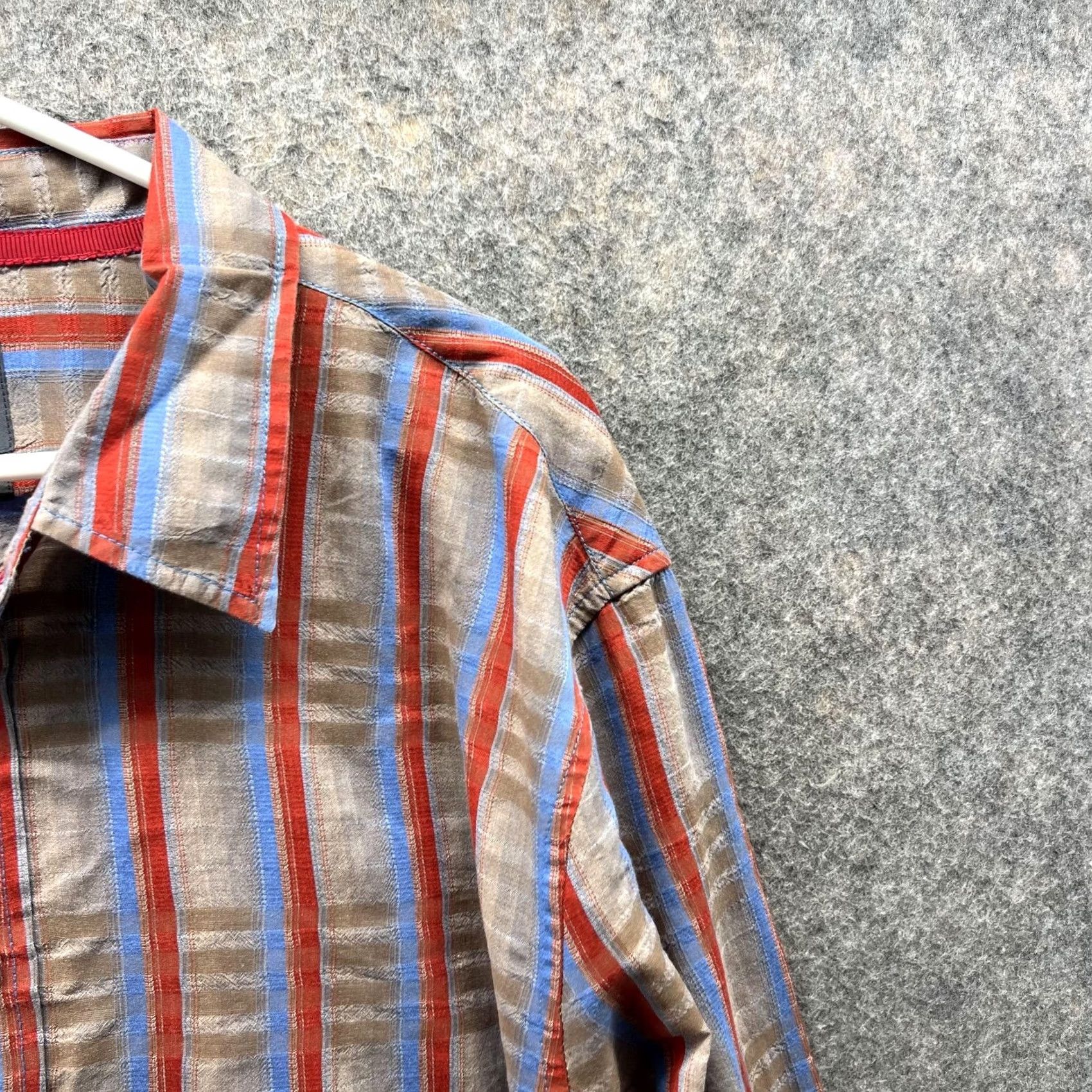 Armani Exchange VINTAGE Armani Exchange Shirt Mens XL Blue Men Beige Casual Button Down Striped Vtg Size US XL / EU 56 / 4 - 4 Thumbnail