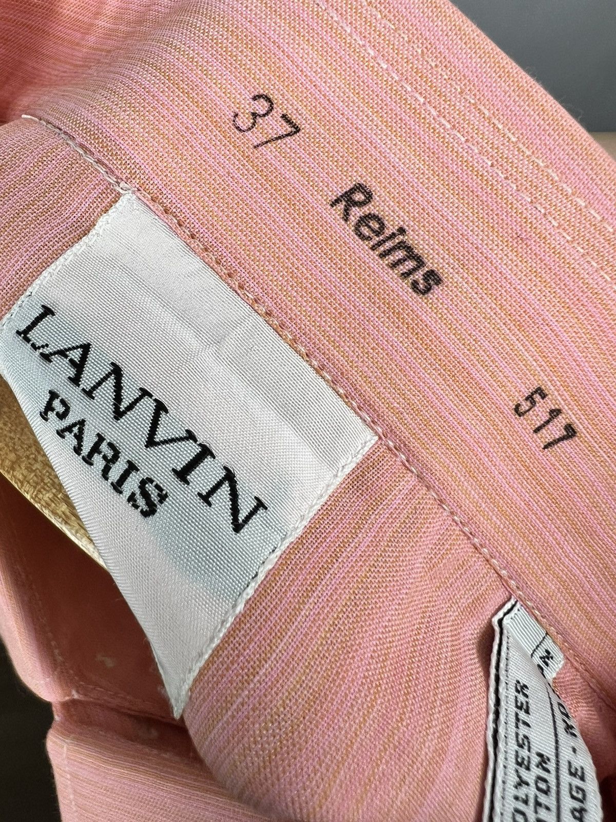 Lanvin × Vintage New Lanvin Paris Short Sleeve Button Up pink shirt Size US M / EU 48-50 / 2 - 3 Thumbnail