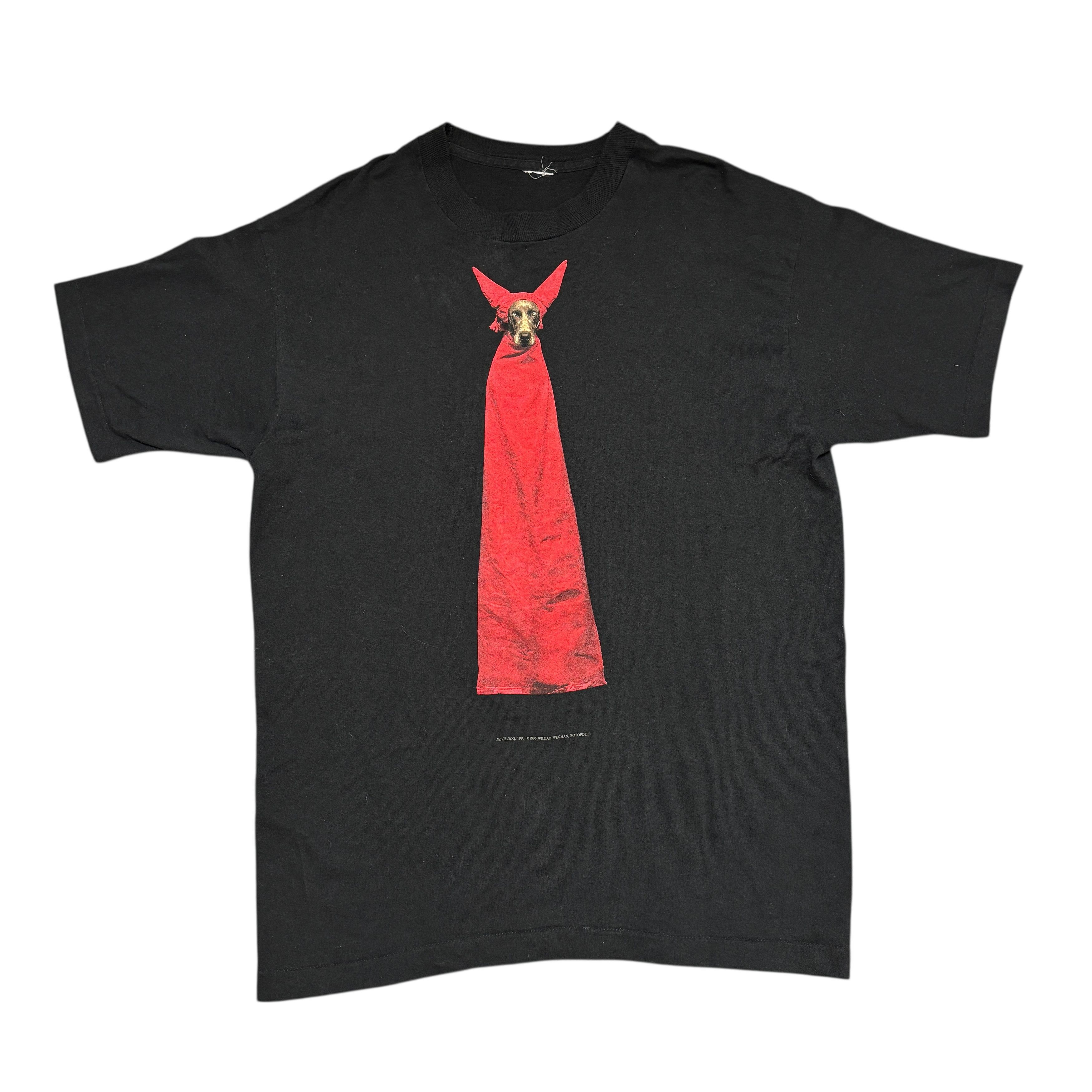 Vintage VTG 1995 Devil Dog William Wegman Art Single stitch Tshirt