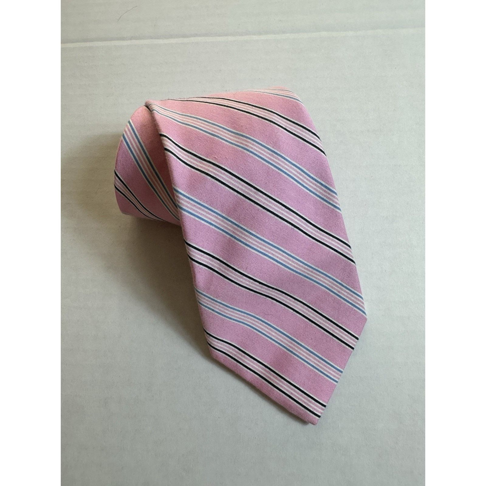 Lauren Ralph Lauren Lauren Ralph Lauren Neck Tie Pink Striped Silk/Cotton Preppy Size ONE SIZE - 13 Thumbnail