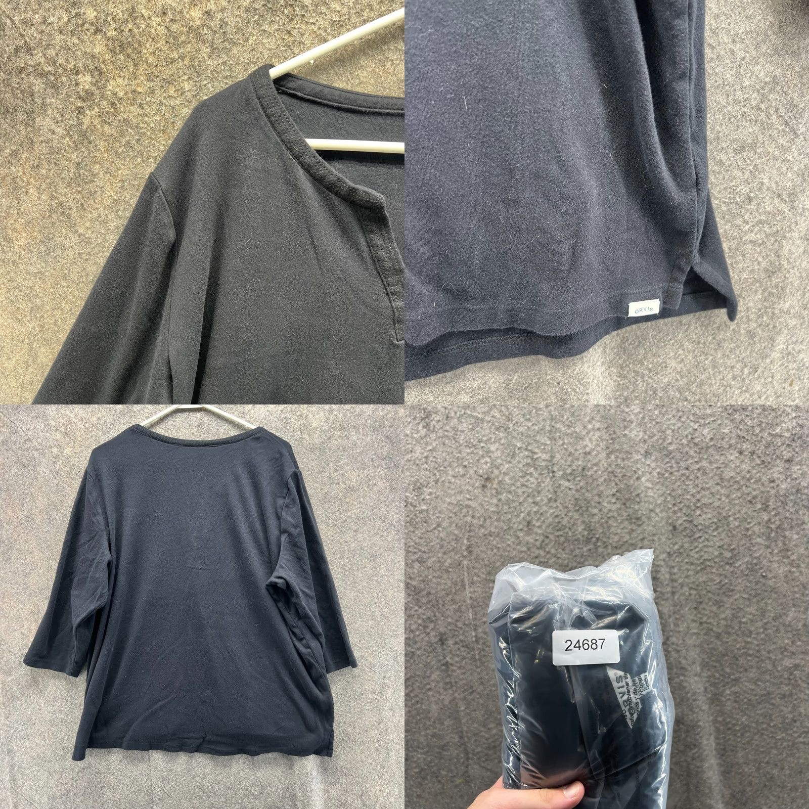 Orvis VINTAGE ORVIS Shirt Women's 2XL Black 3/4 Sleeve Casual Cotton Pullover Tee Flair N/A Size XXL / US 16-18 / IT 52-54 - 8 Thumbnail