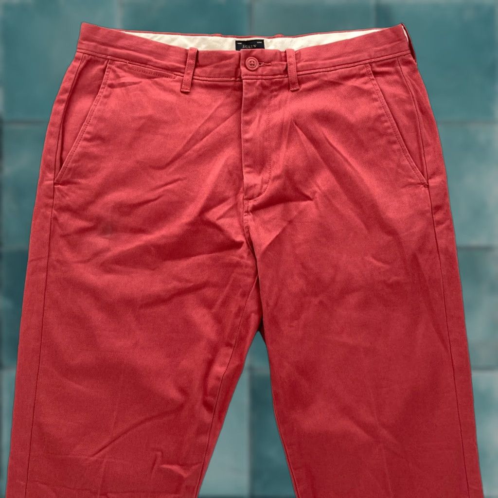 J.Crew J.Crew 770 Pants Mens 31x32 Straight Leg Red Stretch Fabric Chino Preppy Travel Size US 31 - 1 Thumbnail