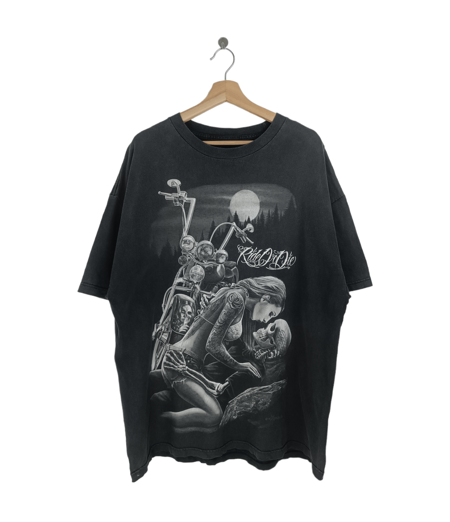 Pre-owned Grailed Vintage Y2k Ride Or Die Sexy Skull Faded Ifsixwasnine Lgb In Black