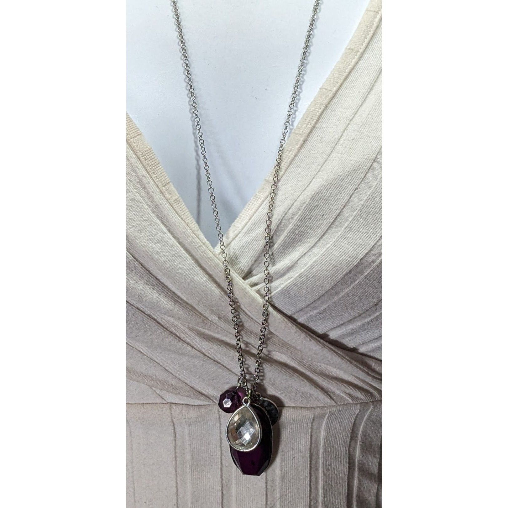 Other Charming Charlie Purple And Silver Tone Charm Cluster Pendan Size ONE SIZE - 6 Thumbnail