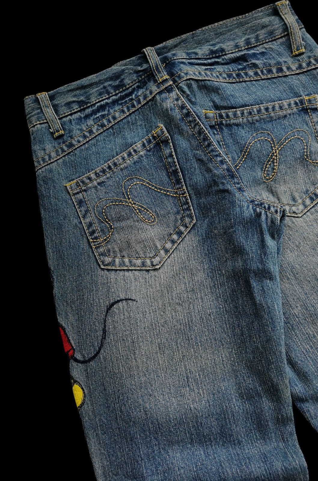 Mickey Mouse Disney Mickey Mouse Ripped Denim Pants Size US 29 - 4 Thumbnail