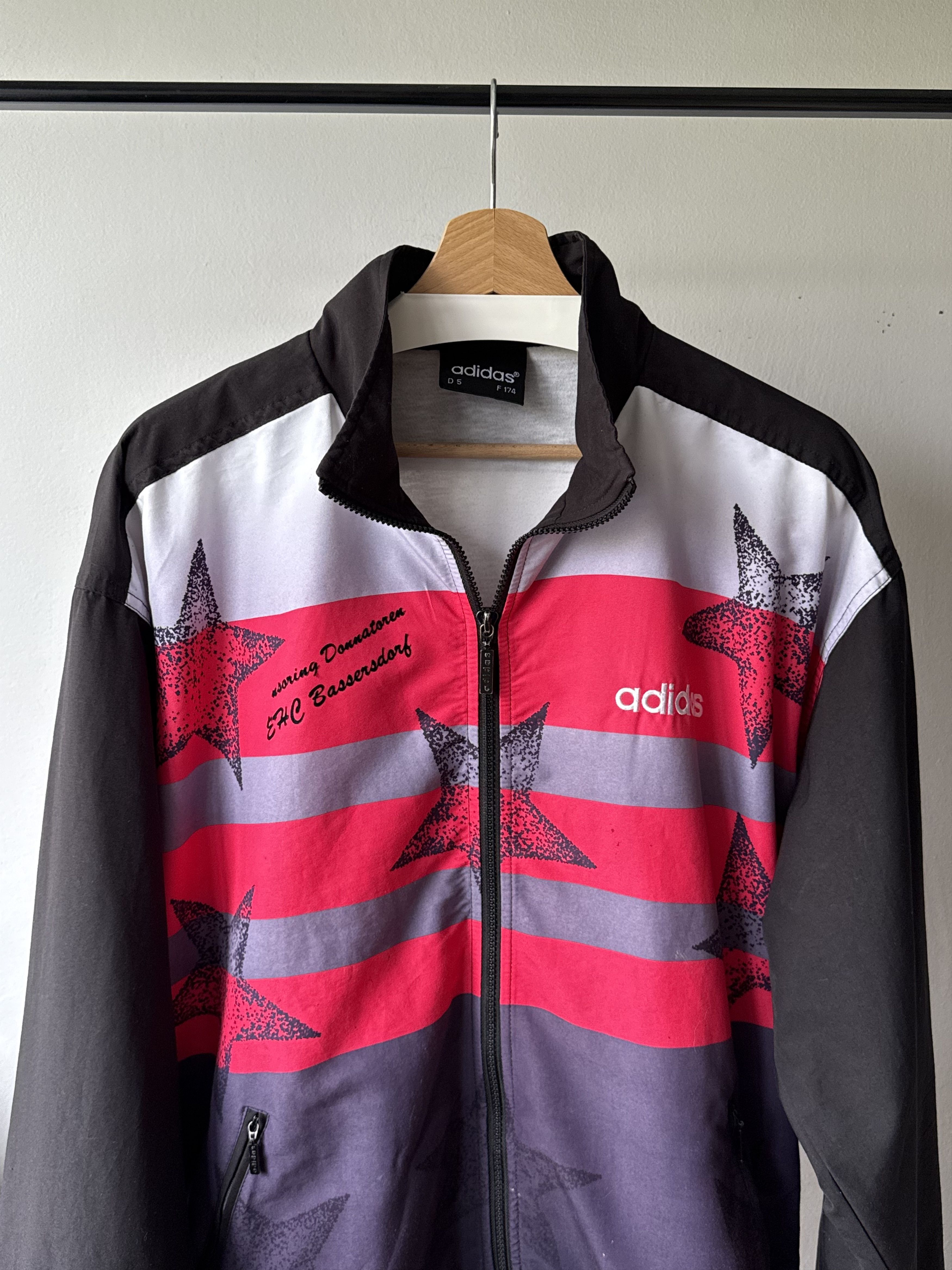 Adidas × NHL × Vintage Vintage Adidas Swiss Hockey Printed Stars Track Top Jacket Size US M / EU 48-50 / 2 - 4 Thumbnail
