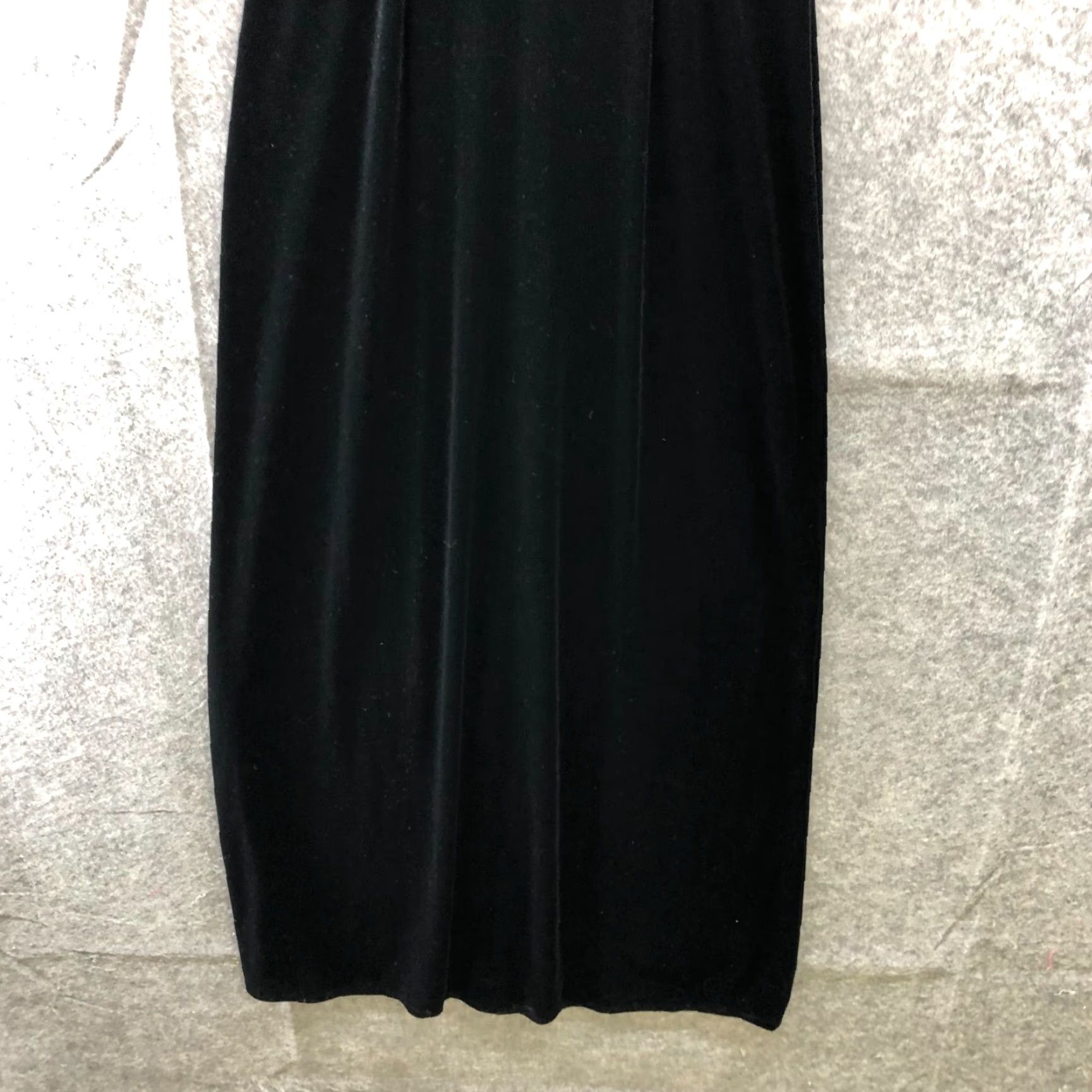 Velvet VINTAGE Papell Black Velvet Maxi Dress 8P A-Line Formal Party Sleeveless Evening Womens 8P Black Maxi Velvet Dress Papell Night Party Gothic Look Size M / US 6-8 / IT 42-44 - 4 Thumbnail