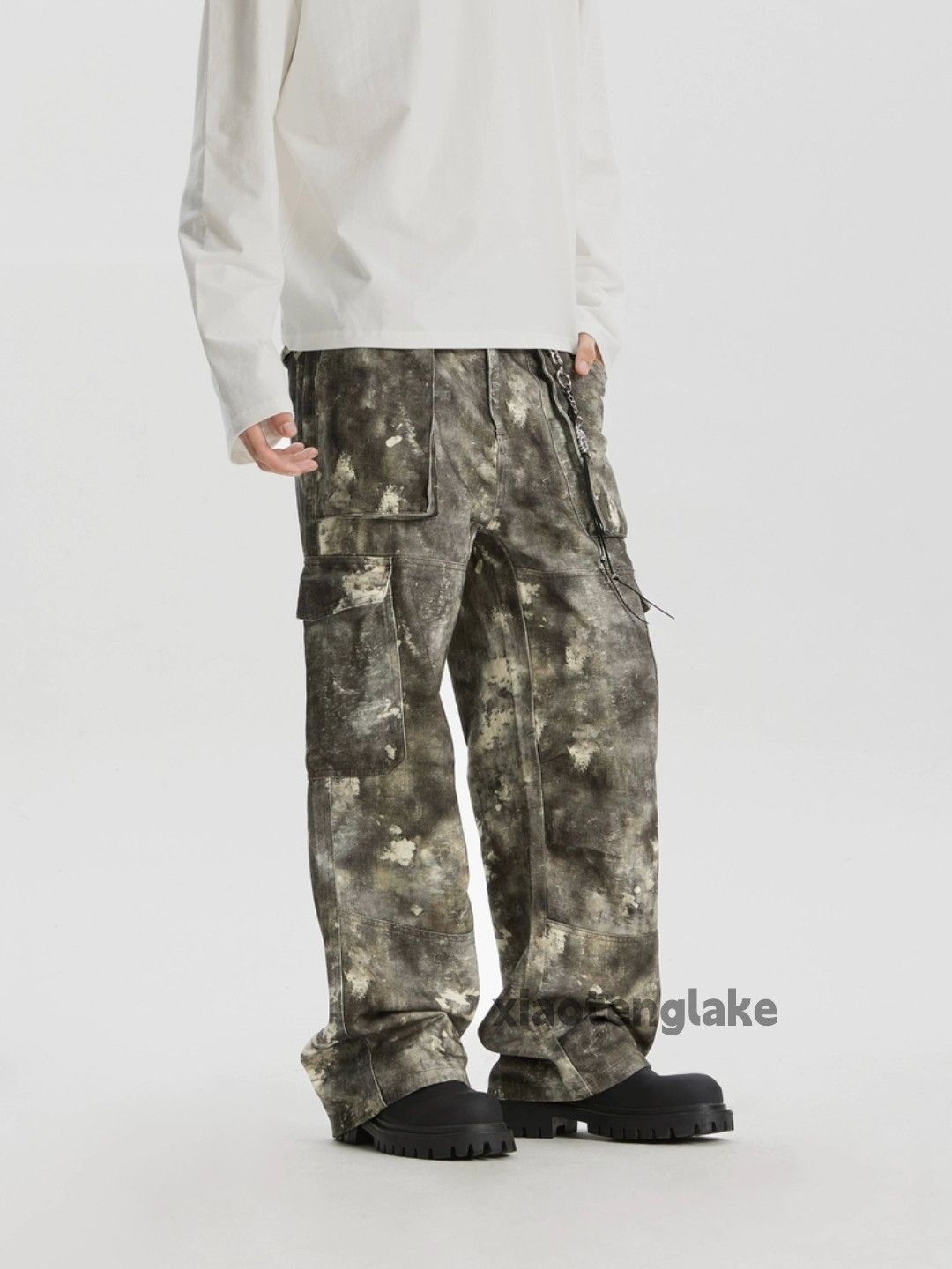 Designer × Vintage washed faded loose baggy skate hiphop cargo pants Size US 32 / EU 48 - 2 Thumbnail