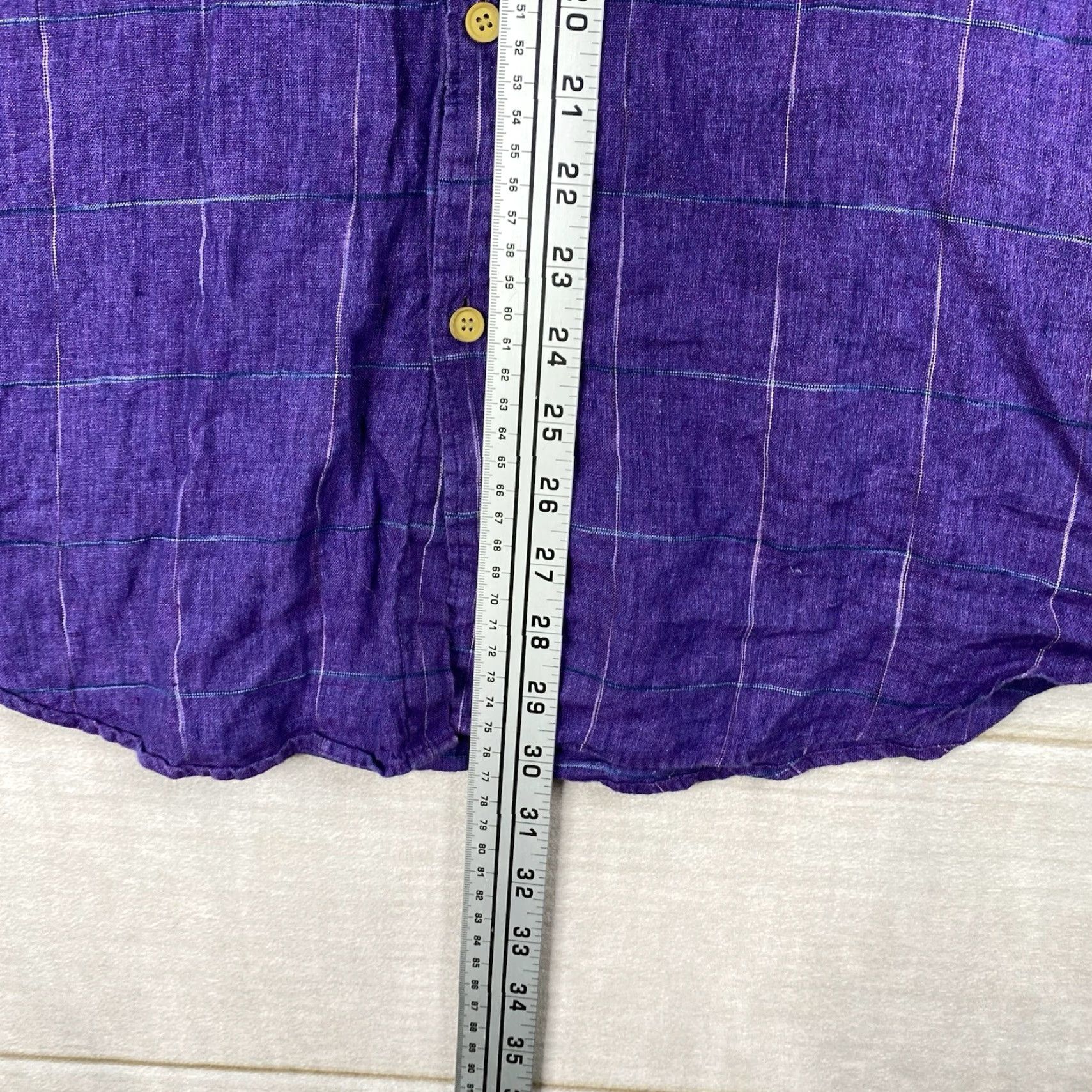 Murano **Baird McNutt Men's XL Purple Linen Check Shirt** User: Baird McNutt Men's XL Murano Purple Linen Check Shirt Size US XL / EU 56 / 4 - 4 Thumbnail