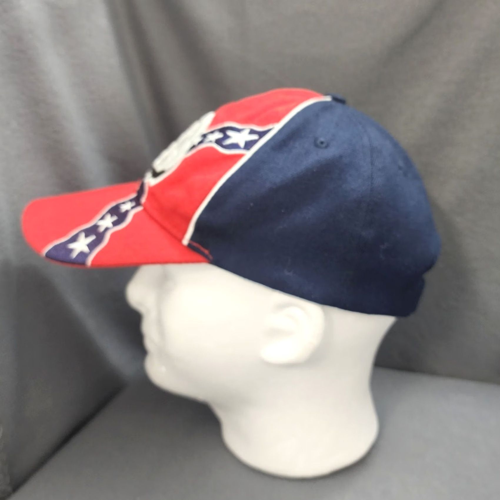 Vintage VINTAGE Eagle Patriotic Hat Red Blue Rebel USA Graphic Cap Americana Adjustable Men One Size Blue Baseball Cap Mens Size ONE SIZE - 2 Thumbnail