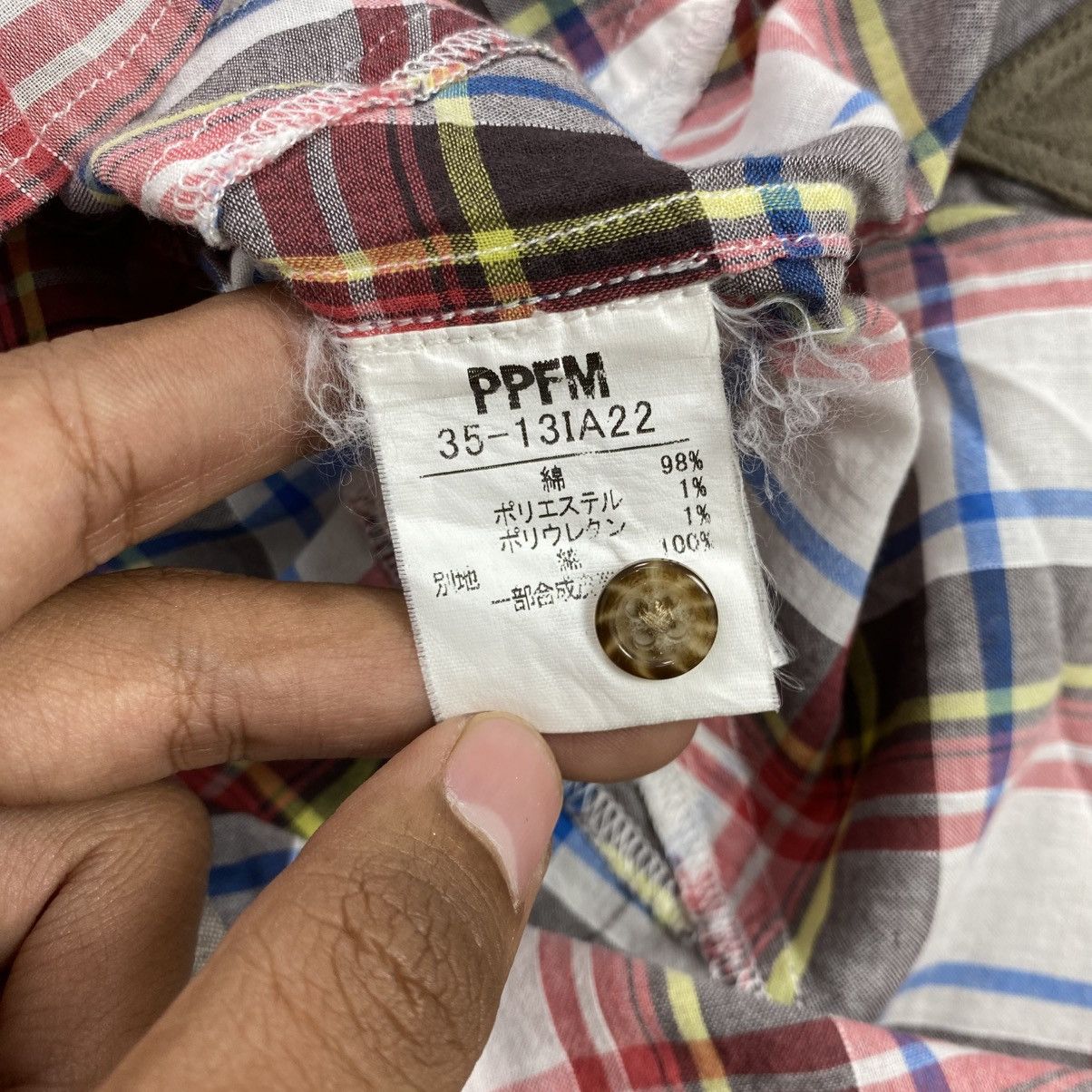 PPFM 2000s PPFM Japanese Brand Plaid and Check Work Shirt Western Size US M / EU 48-50 / 2 - 5 Thumbnail