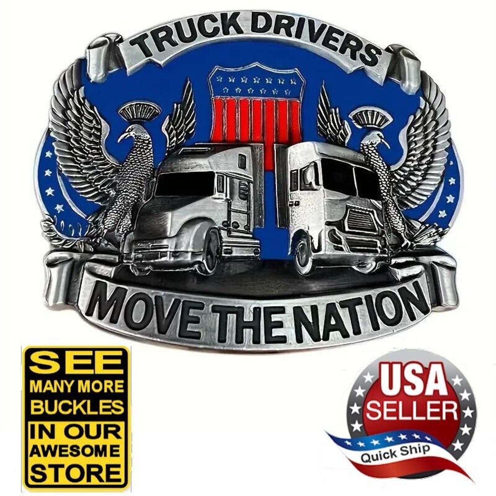 Other Two Eagles ‘Truckers Move The Nation’ • 3D Belt Buckle Size ONE SIZE - 1 Thumbnail