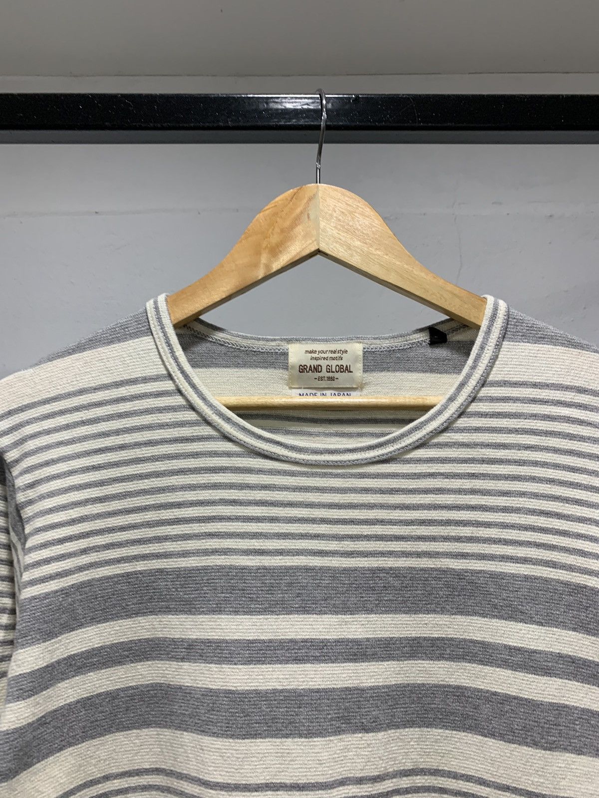 Japanese Brand × Vintage Rare💥 Made in Japan Stripes Knit Ls Shirt Size US S / EU 44-46 / 1 - 4 Thumbnail