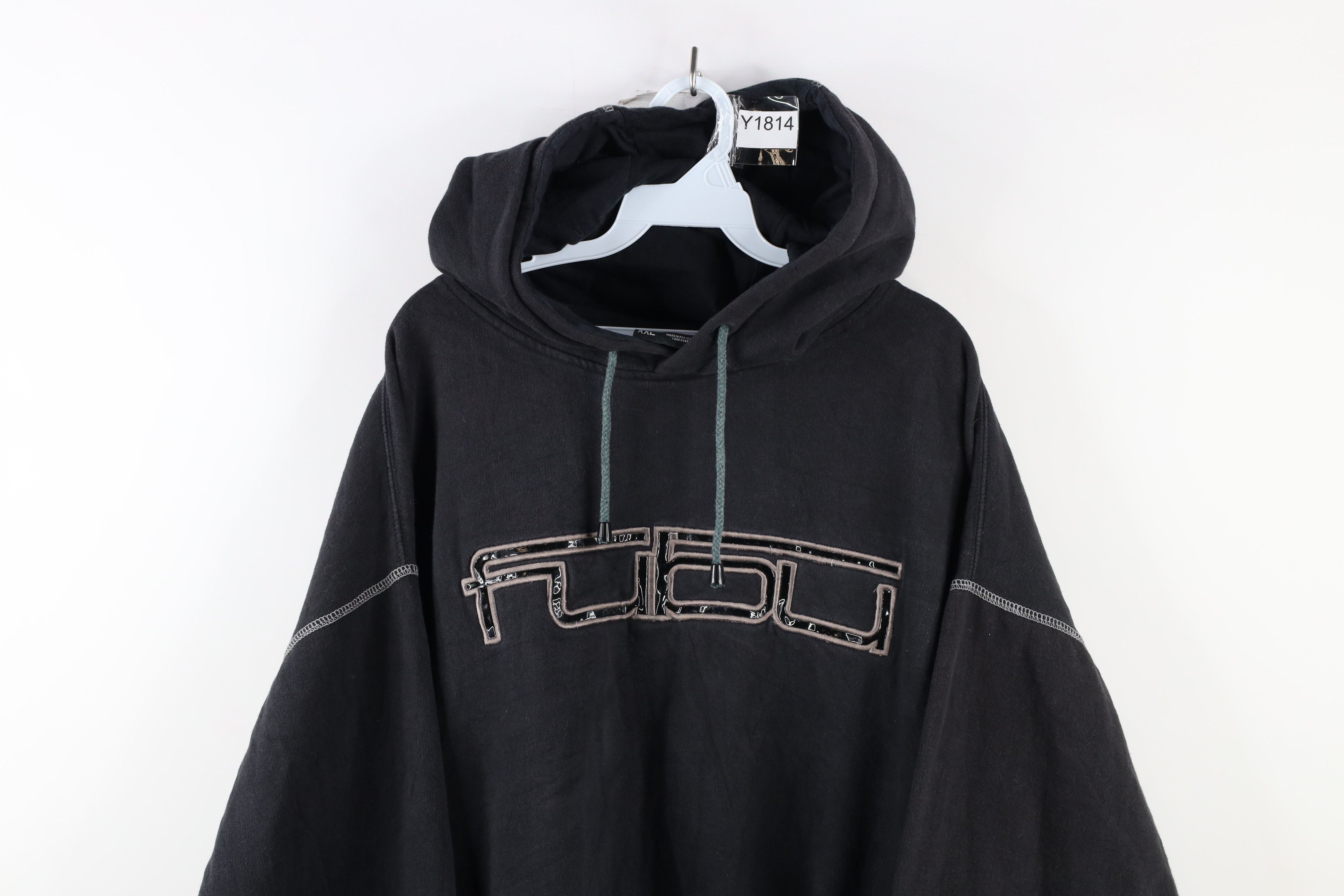 Fubu × Vintage Vintage FUBU Spell Out Baggy Fit Hoodie Sweatshirt Black Size ONE SIZE - 2 Thumbnail