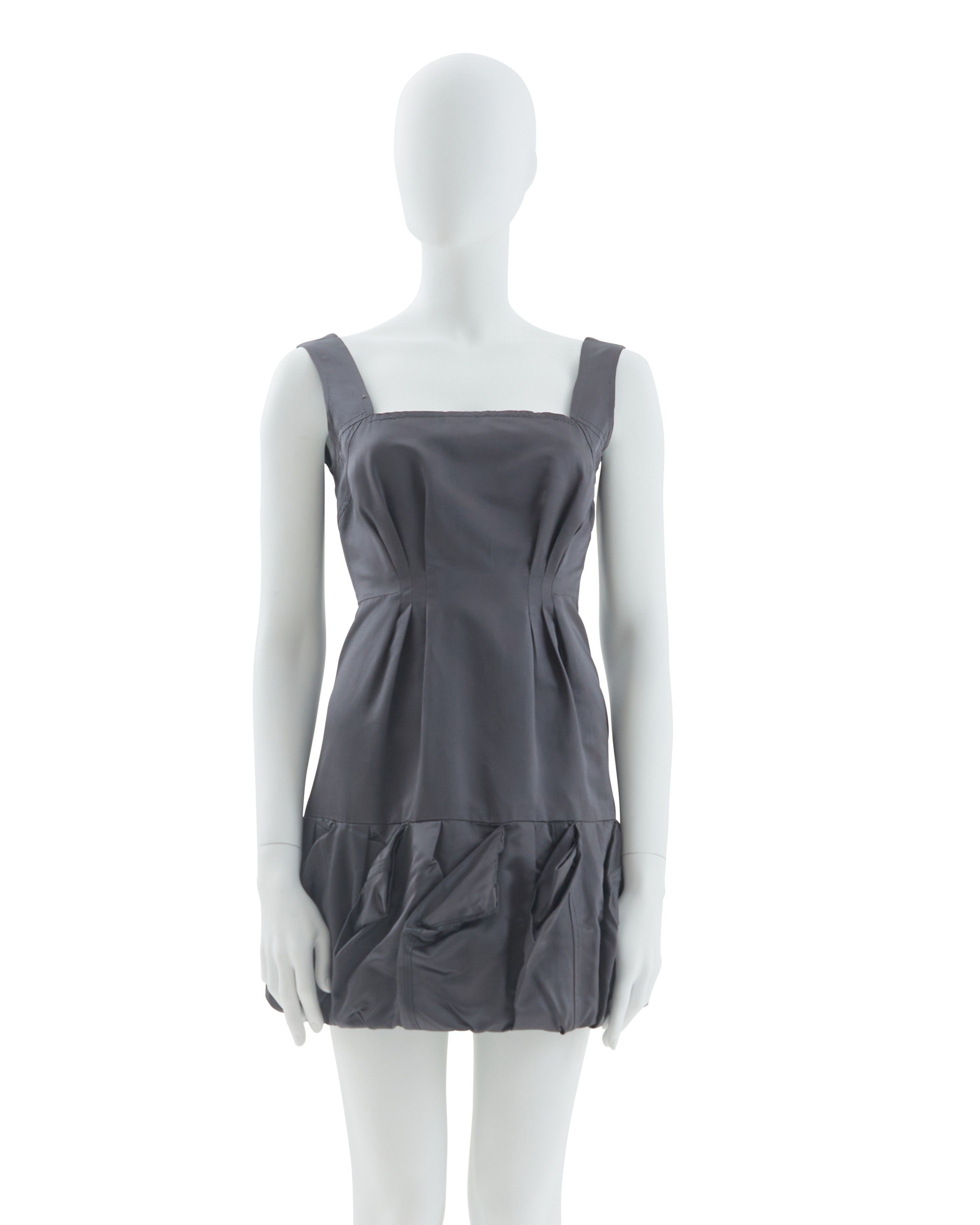 Prada Prada S/S 2007 Gray silky cocktail dress Size S / US 4 / IT 40 - 1 Thumbnail