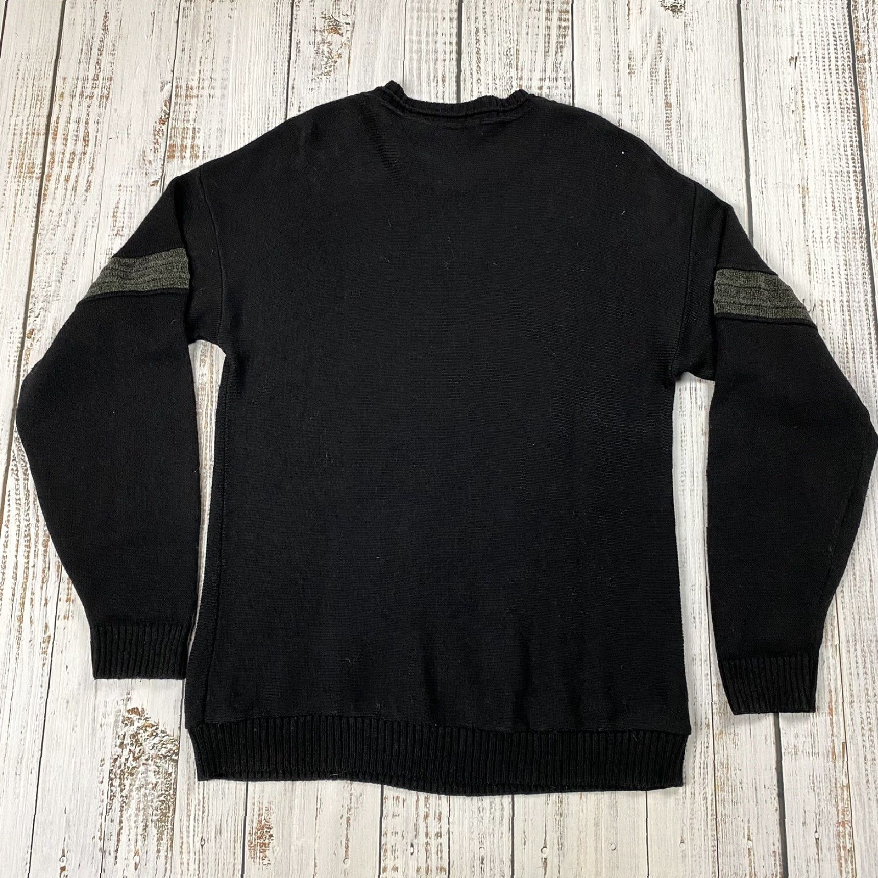 Velour VINTAGE BACHRACH BLACK TEXTURED VELOUR STRIPED CREW NECK SWEATER XL Casual Men Size US XL / EU 56 / 4 - 6 Thumbnail