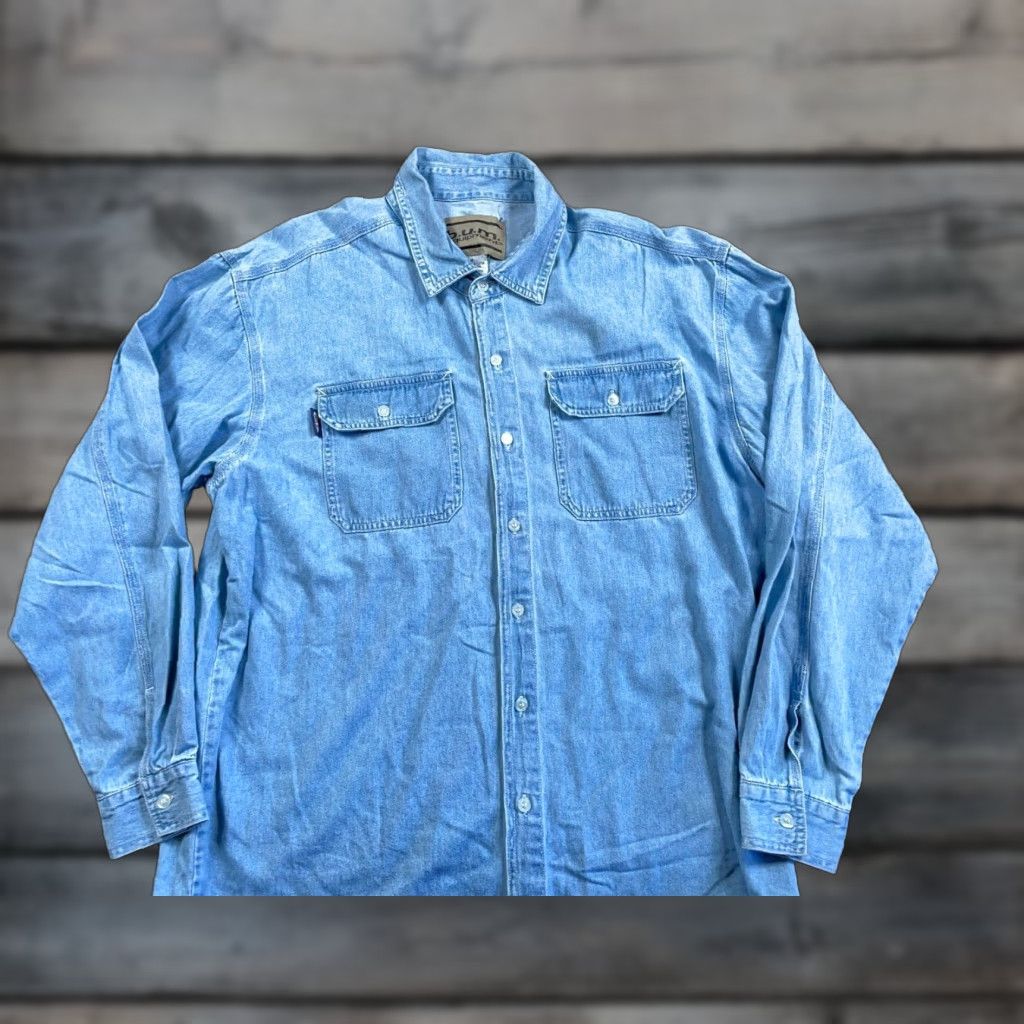 Vintage Vintage B.U.M. Equipment Oversized Denim Shirt Men’s Medium Blue Cotton Casual Workwear Retro 90s Size US M / EU 48-50 / 2 - 1 Thumbnail