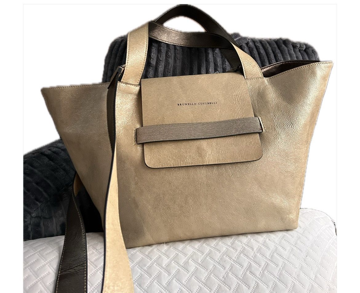 Brunello Cucinelli Metallic Gold Leather new without tags Size ONE SIZE - 1 Thumbnail