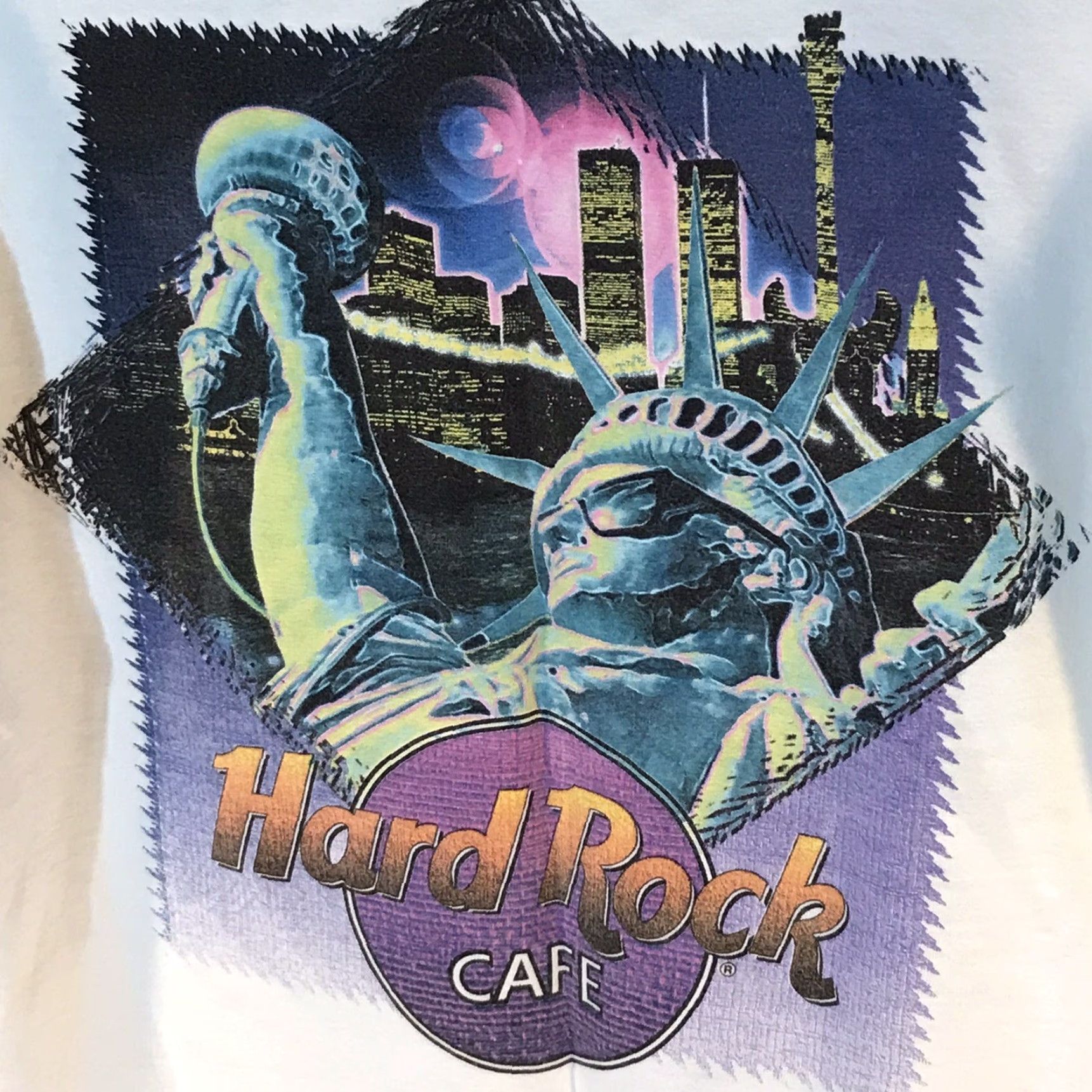 Hard Rock Cafe VINTAGE Hard Rock Cafe New York White Front/Back T Shirt Womens M Regular Short Sleeve Round Neck Logo Knit 100% Cotton Casual Spring Summer 1998 USA Size M / US 6-8 / IT 42-44 - 2 Thumbnail