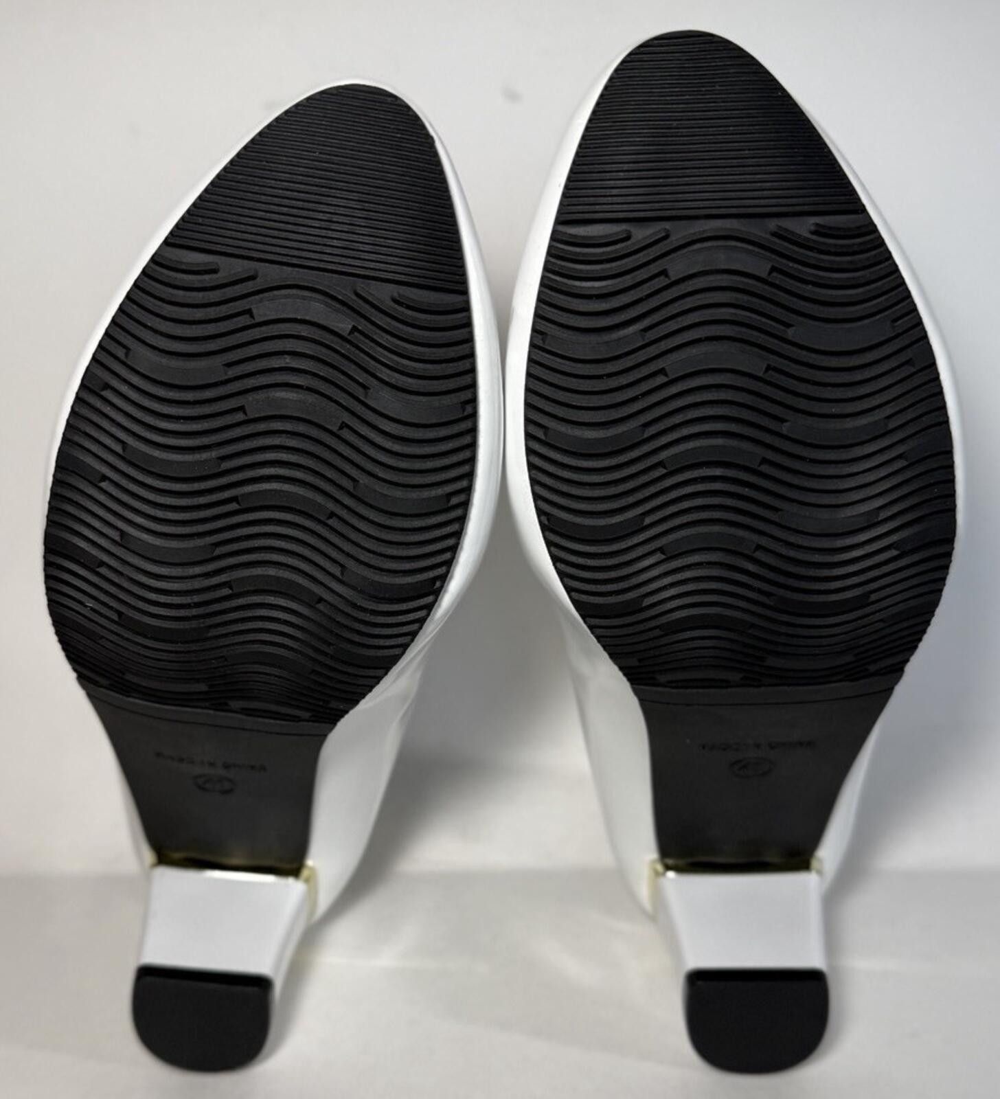 Other MING KE Heel Pumps Slip on Gold Bow Rhinestone Shoes White Size US 10 / IT 40 - 5 Thumbnail