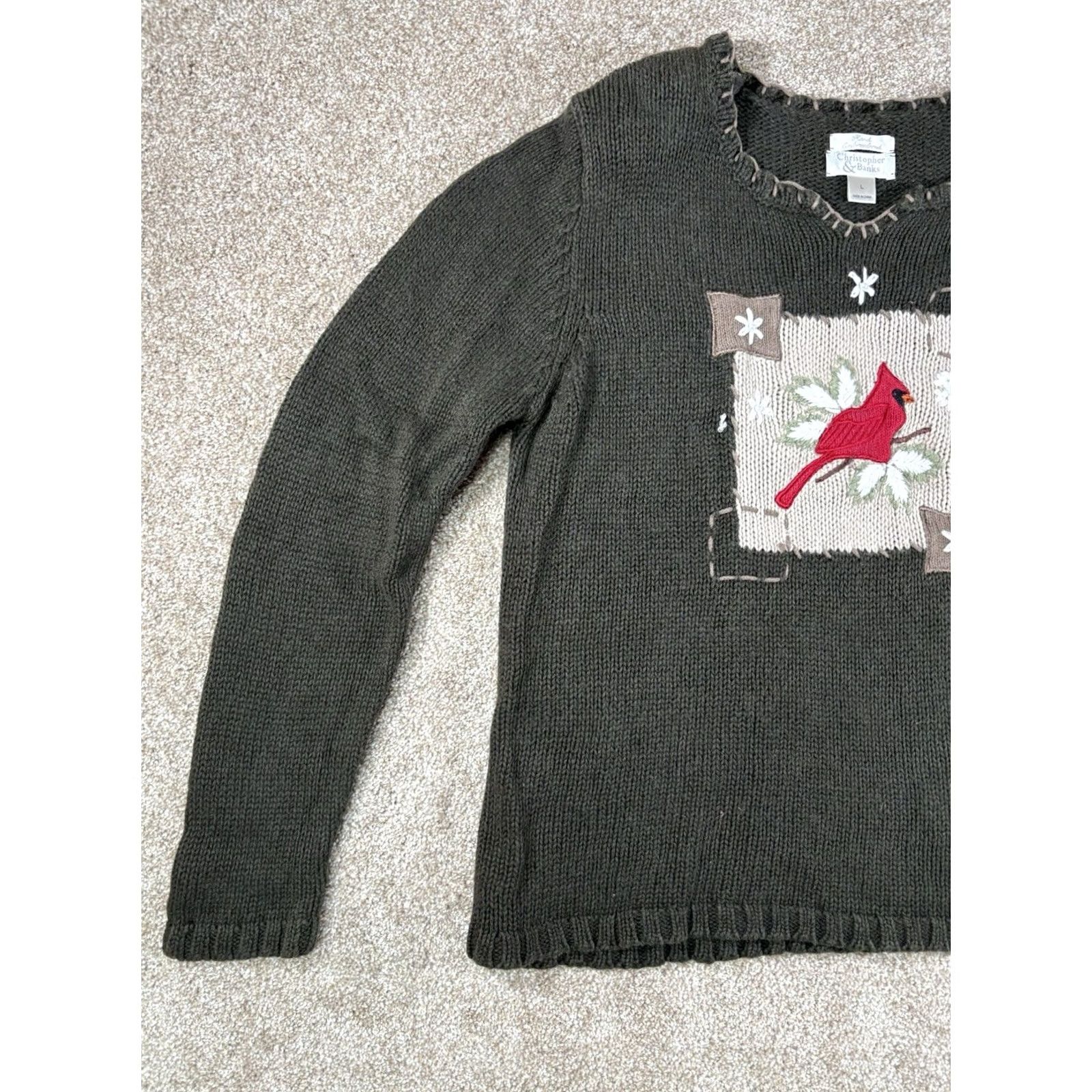 Vintage Christopher & Banks Womens Cardigan? Wait: Use original words only. Size L / US 10 / IT 46 - 5 Thumbnail