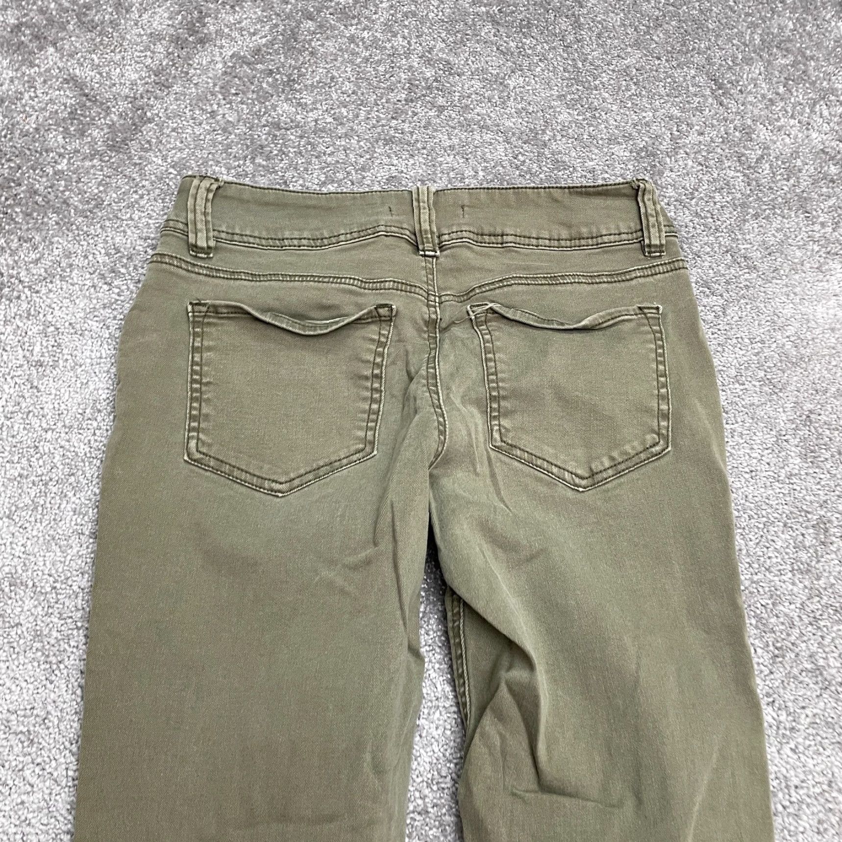 Denime Refuge Jeans Skinny Denim Womens 6 Army Green 30x27.5 Stretch Distressed Button Zip 5-Pocket Regular Size 28" / US 6 / IT 42 - 4 Thumbnail
