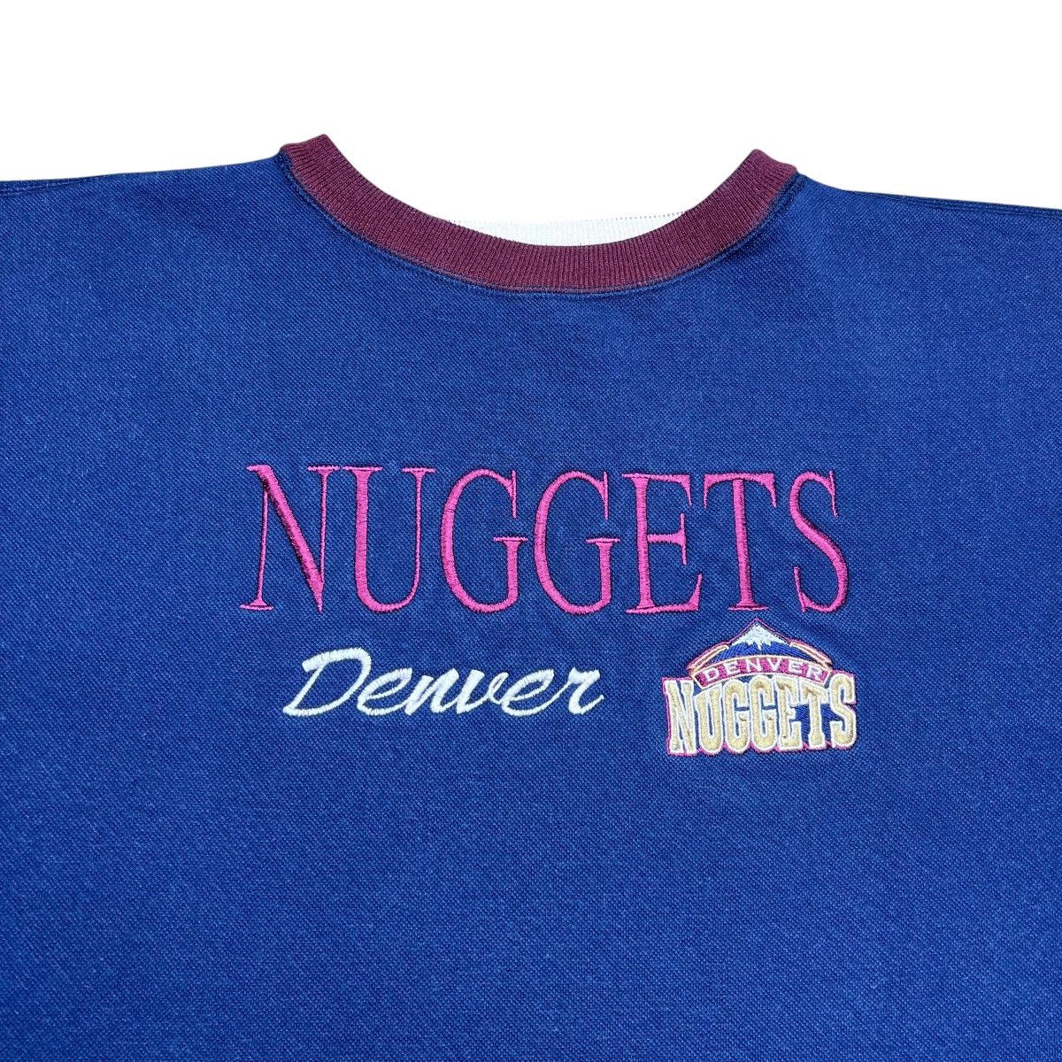 NBA × Vintage 1990s NBA Denver Nuggets Embroidered Spell Out Sweatshirt Size US L / EU 52-54 / 3 - 5 Thumbnail