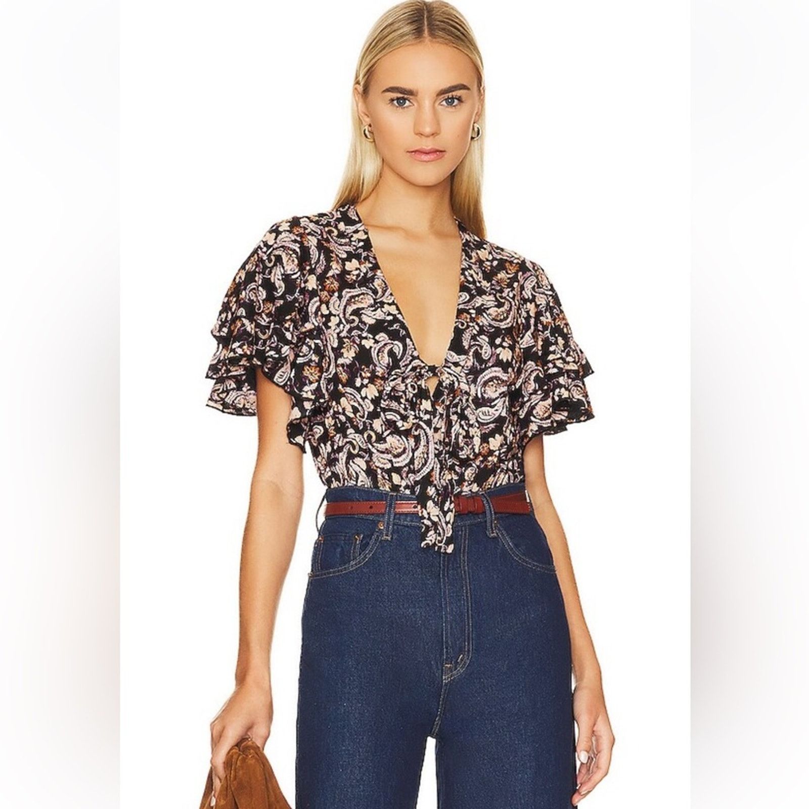 Free People NWOT Free People intimately Call Me Later Printed body suit Size XL / US 12-14 / IT 48-50 - 1 Thumbnail