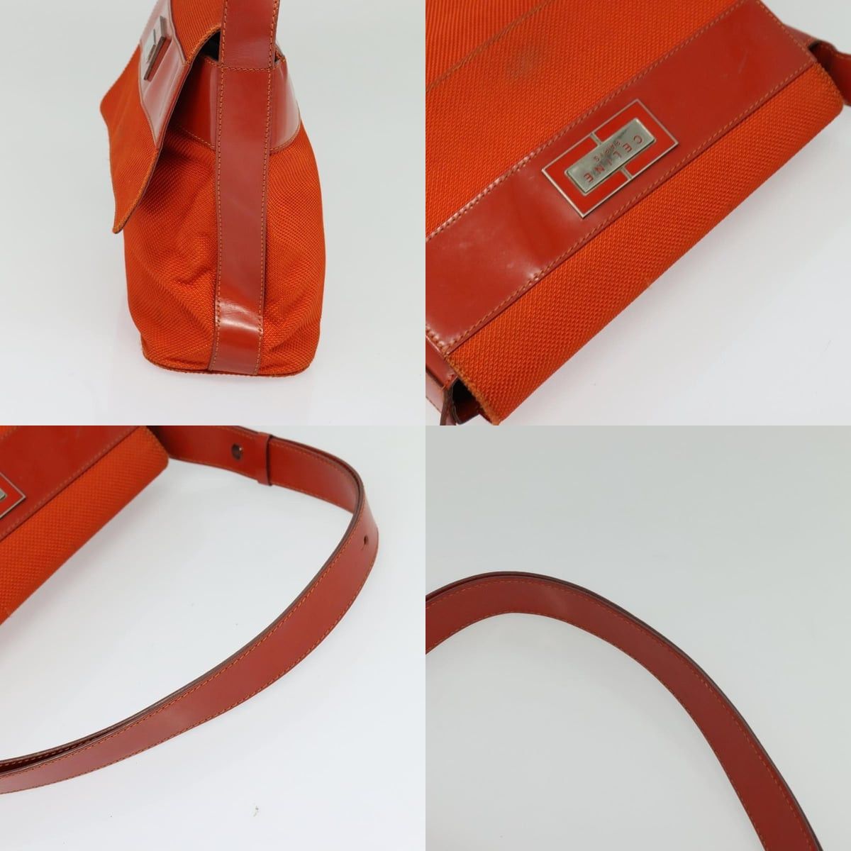 Celine CELINE Shoulder Bag Canvas Orange Silver Size ONE SIZE - 12 Thumbnail