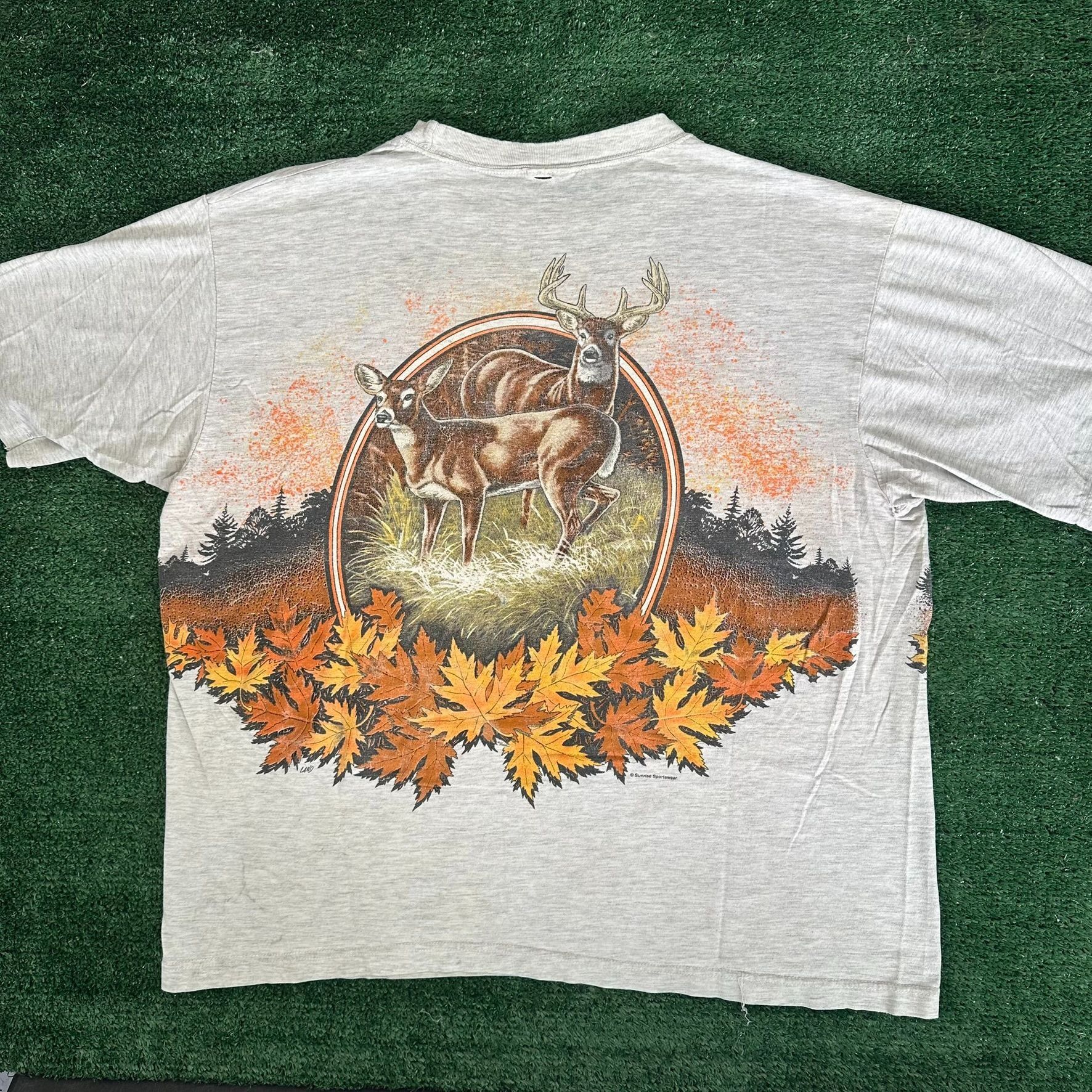 Vintage Vintage 90s Deer Wildlife AOP T-Shirt Autumn Nature Animals Size US XL / EU 56 / 4 - 4 Thumbnail