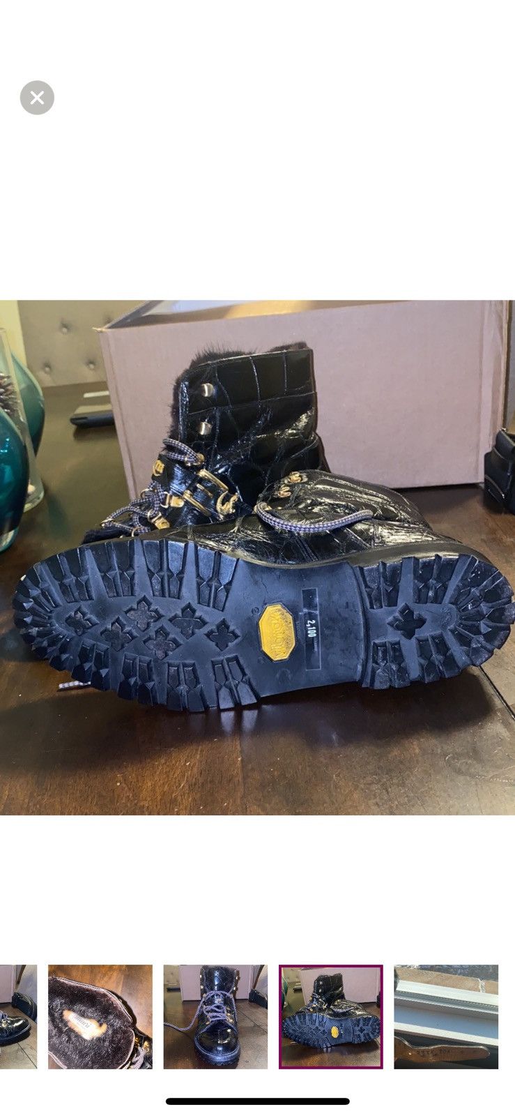 Mauri Mauri 💯 authentic crocodile skin with 💯 mink fur Size US 9 / EU 42 - 4 Thumbnail