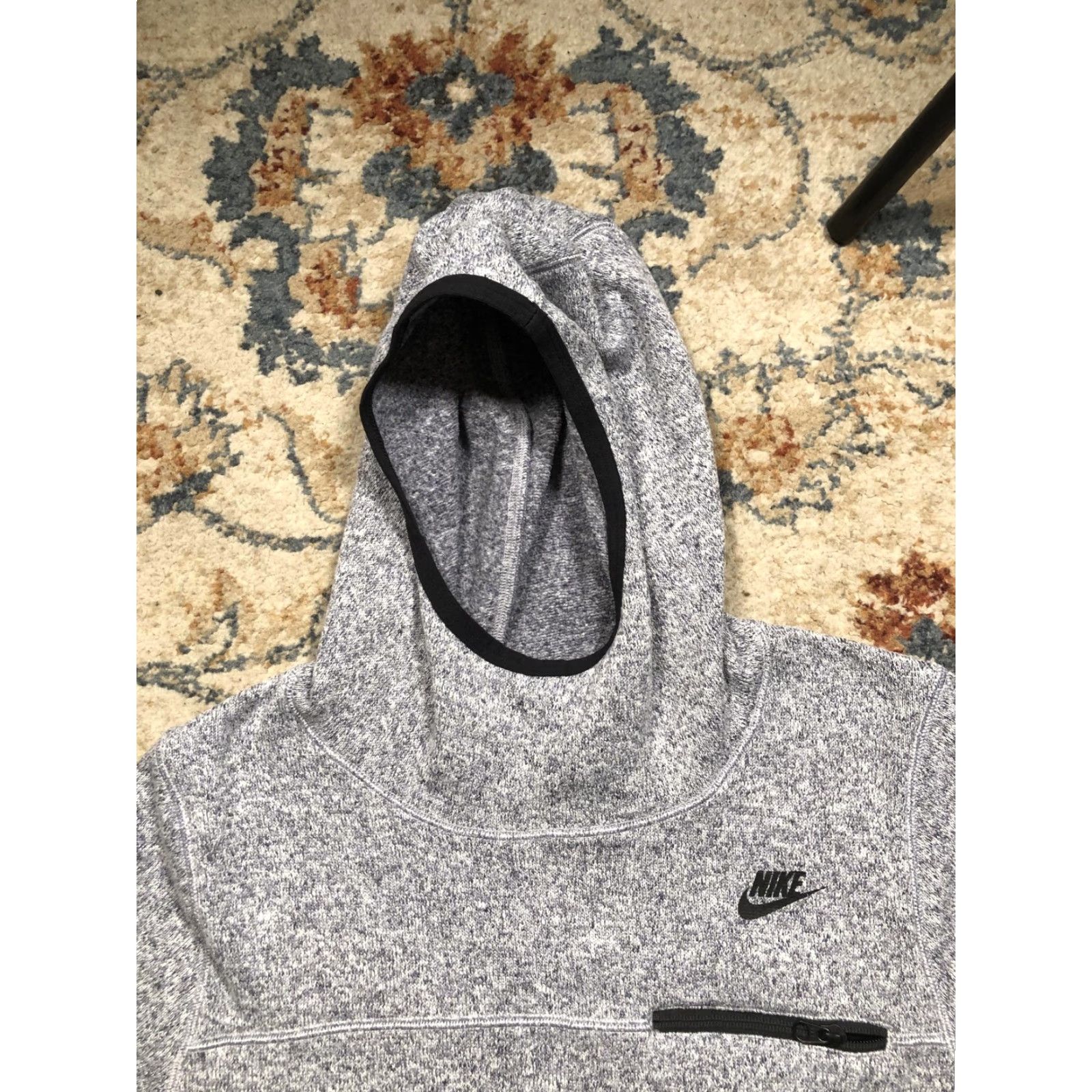Nike Nike Hoodie Mens XL Gray Pullover Hooded Sweatshirt Zip Chest Pocket Swoosh Logo Size US XL / EU 56 / 4 - 2 Thumbnail