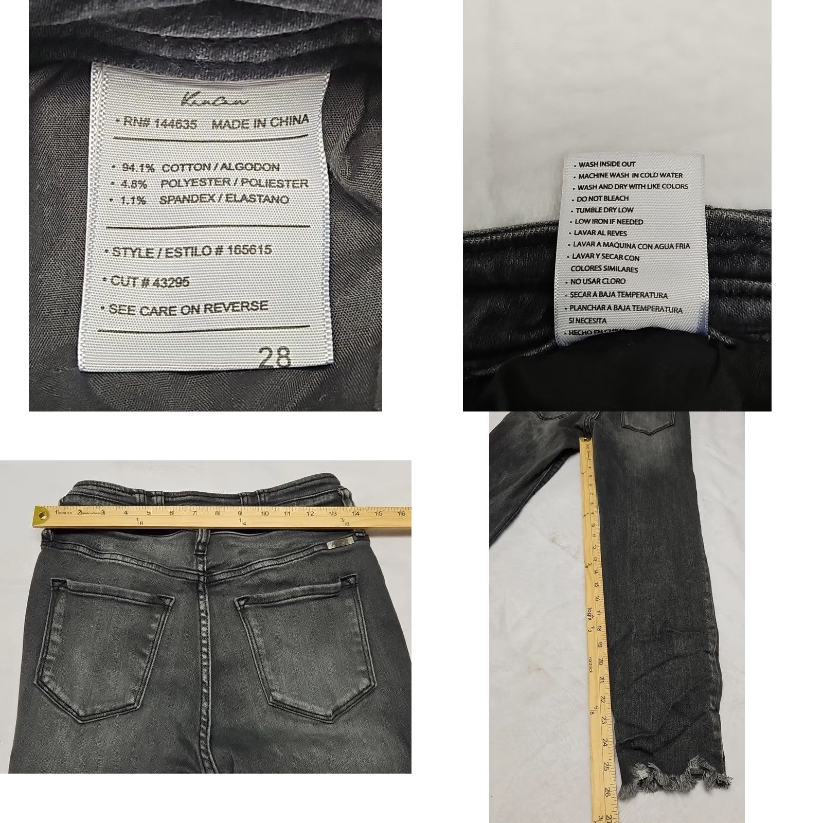 Vintage KanCan Skinny Jeans Charcoal Gray Black Size 28 Stretch Pockets High rise Women Denim 26in Inseam 28in Dark Wash Regular Size 28" / US 6 / IT 42 - 8 Thumbnail