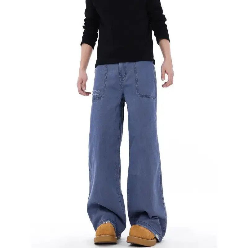 Japanese Brand Retro loose wide leg straight leg jeans Size US 32 / EU 48 - 6 Thumbnail
