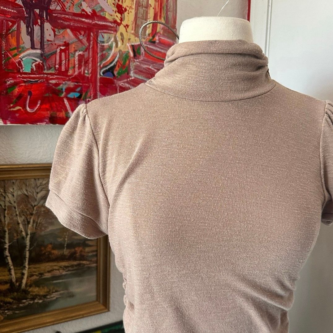 Other charlotte russe beige tan turtleneck bodycon knit dress Size L / US 10 / IT 46 - 2 Thumbnail