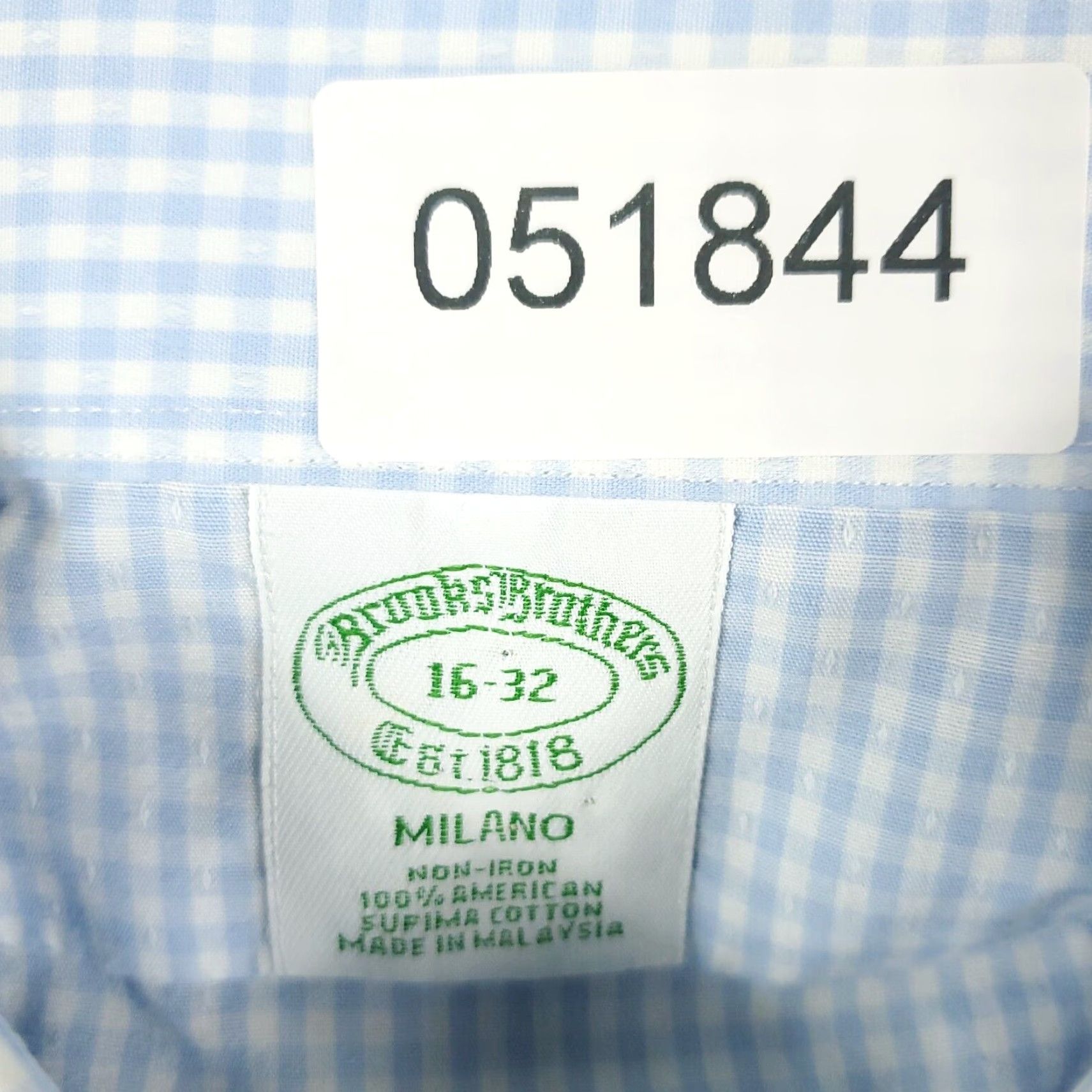 Brooks Brothers Brooks Brothers Shirt Mens Size 16 Blue Check Dress Button Up Long Sleeve Size 42R - 7 Thumbnail