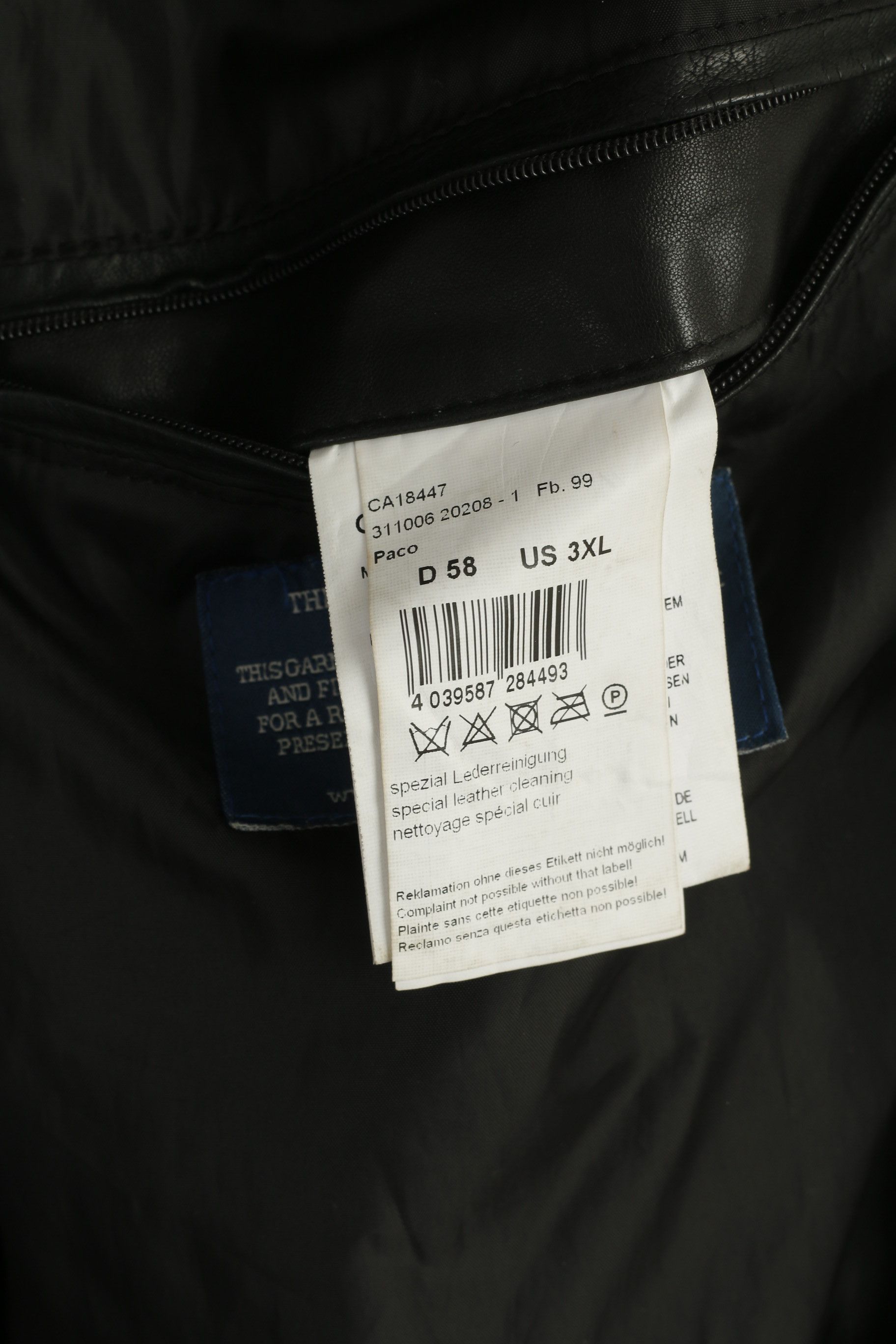 Milestone Milestone Men 58 3XL (XL) Jacket Black Leather 3226 Size 3XL / US 20-22 - 6 Thumbnail