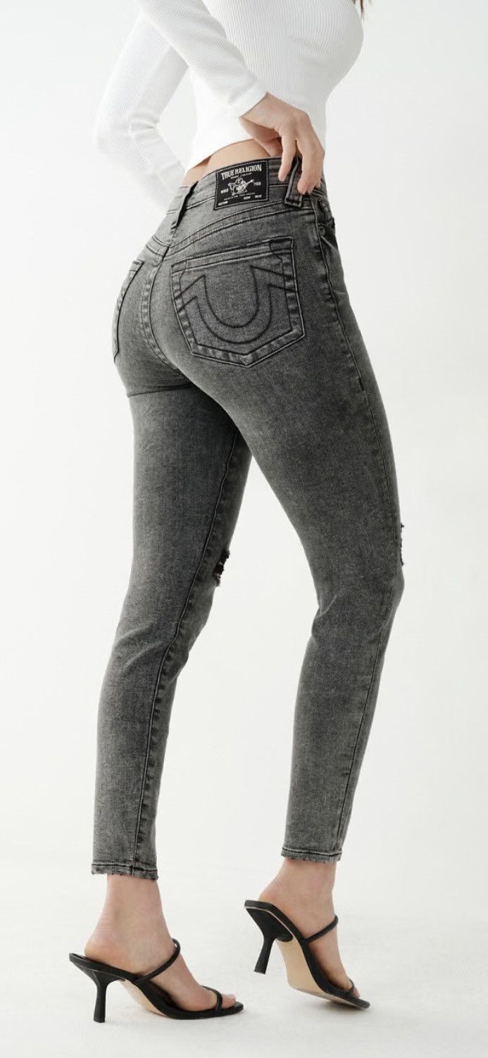 True Religion True Religion Halle High Rise Super Skinny Crop Jeans Size 29" - 2 Thumbnail