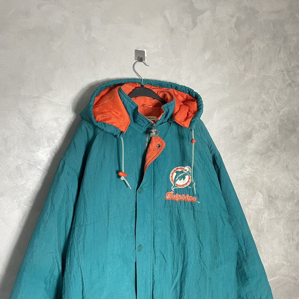 NFL × Starter × Vintage Vintage 90’s Starter Miami Dolphins Big Logo Jacket Size US L / EU 52-54 / 3 - 3 Thumbnail