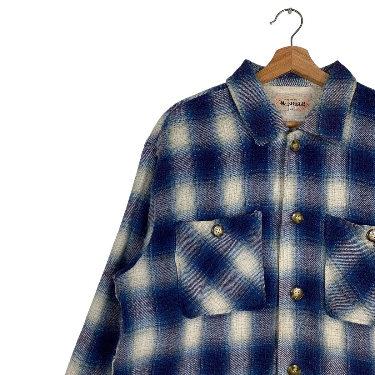 Flannel Mc. BRIDGE Shadow Plaid Sherpa Flannel #0219-C10 Size US M / EU 48-50 / 2 - 4 Thumbnail