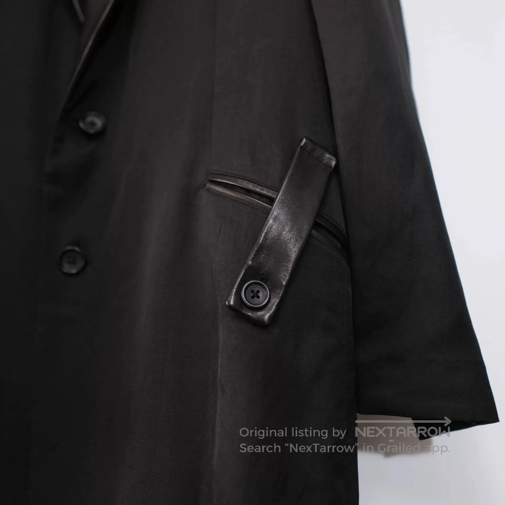 Yohji Yamamoto Yohji Yamamoto Long Coat with Leather Details. Size US M / EU 48-50 / 2 - 4 Thumbnail