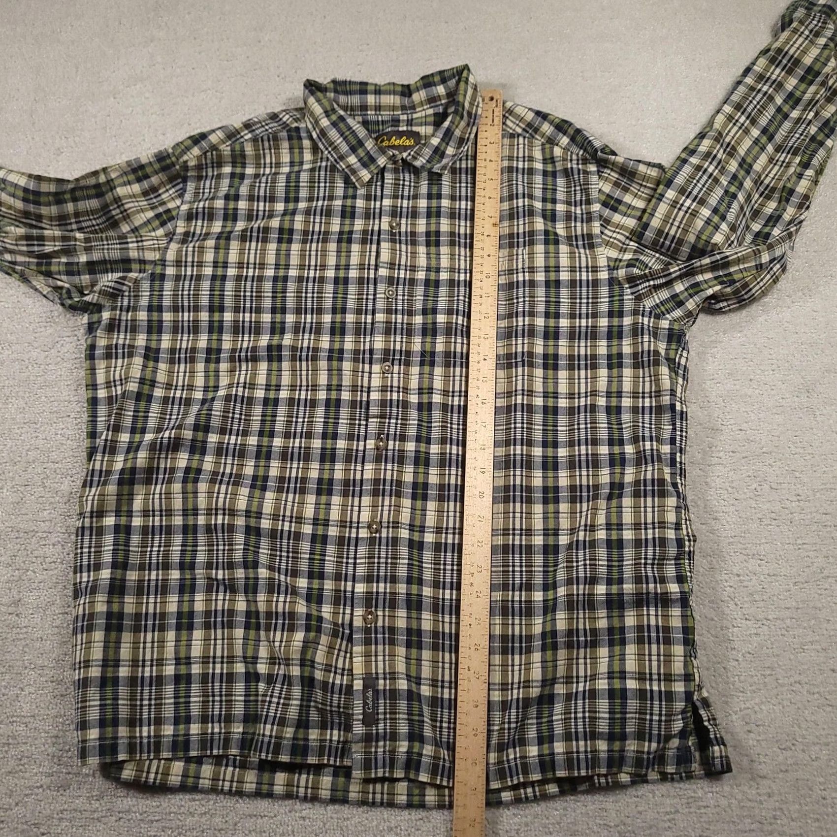 Vintage Cabela's Shirt Mens 2XL Plaid Green Blue Button-Down Long Sleeve Outdoor Casual Size US XXL / EU 58 / 5 - 6 Thumbnail