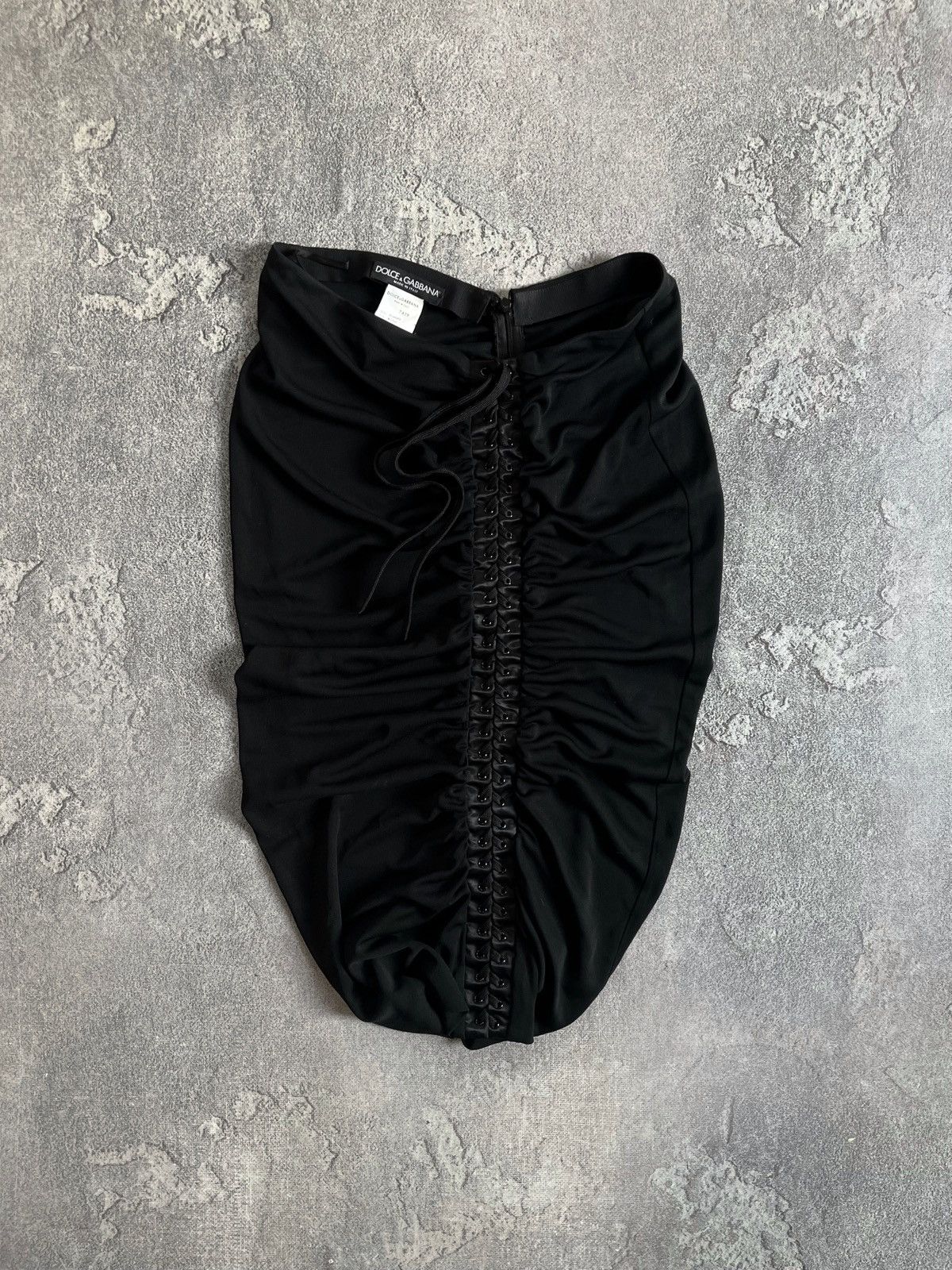 Dolce & Gabbana Dolce & Gabbana Ruched Corset Lace Up Adjustable Skirt Sz 38 Size 26" / US 2 / IT 38 - 1 Thumbnail