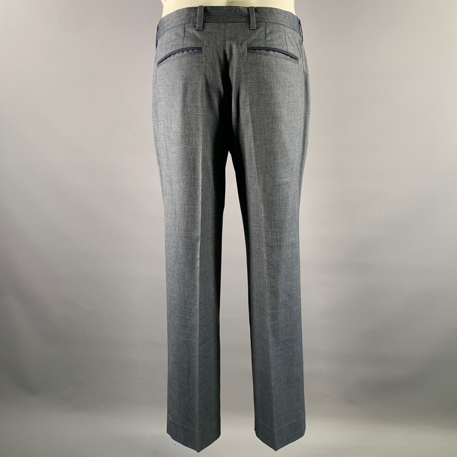 Ted Baker TED BAKER Navy Grey Nailhead Viscose Polyester Blend Suit Size 36R - 9 Thumbnail