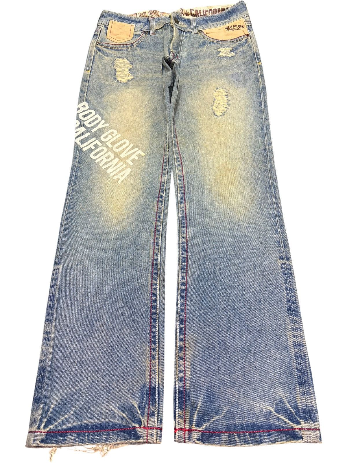 Body Glove Vintage Body Glove Funk Style Distressed Flare Jeans Size US 32 / EU 48 - 1 Thumbnail