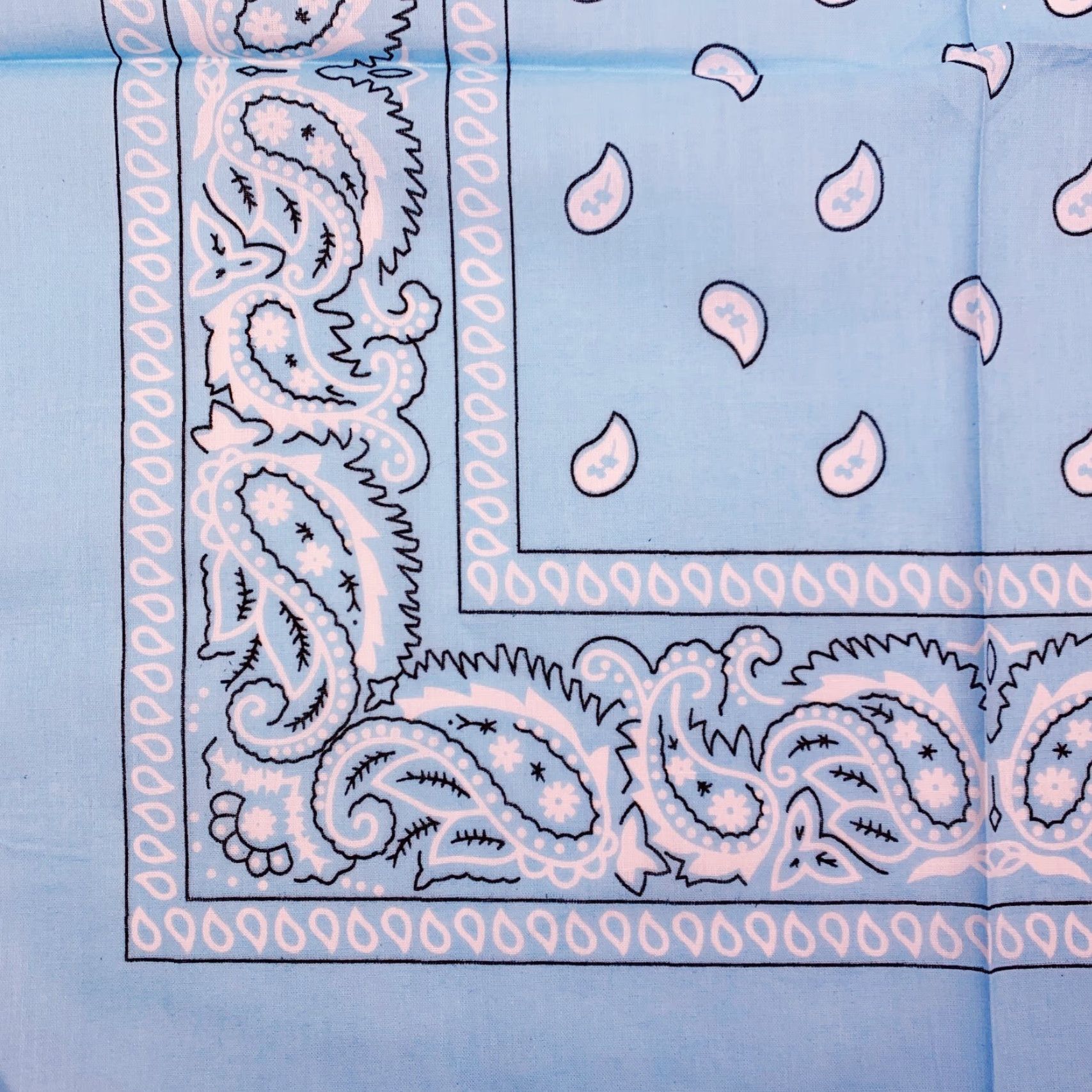 Vintage VINTAGE Sky Blue 100% Cotton Paisley Bandana USA 21 x 21 Bandana Unbranded Unisex Mens Womens Boys Girls Size ONE SIZE - 2 Thumbnail