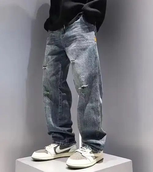 Japanese Brand Hirosue x Kaori Distressed Straight jeans Size US 29 - 3 Thumbnail
