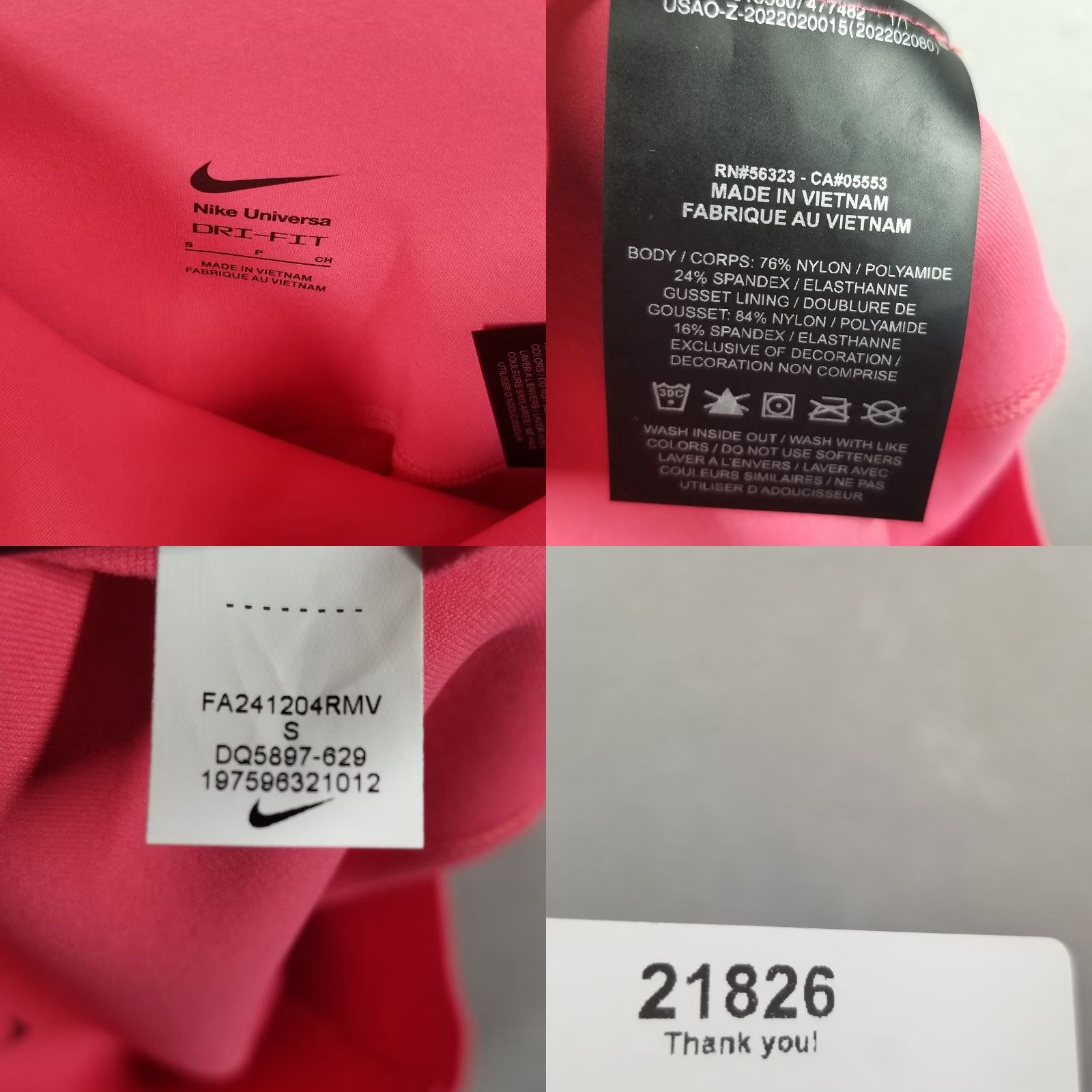 Nike VINTAGE Nike Women Leggings Cropped Tapered Activewear Small Pink Nike Dri-FIT 90s Womens Size 28" / US 6 / IT 42 - 8 Thumbnail