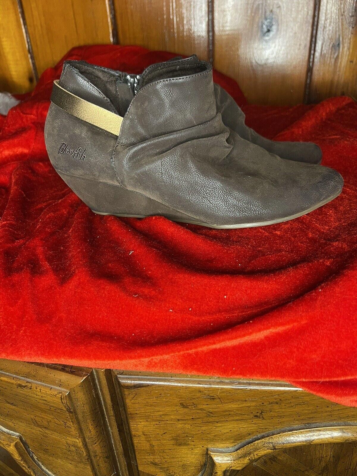 Designer Blowfish Women’s Brown Wedge Booties Size US 8.5 / IT 38.5 - 1 Thumbnail